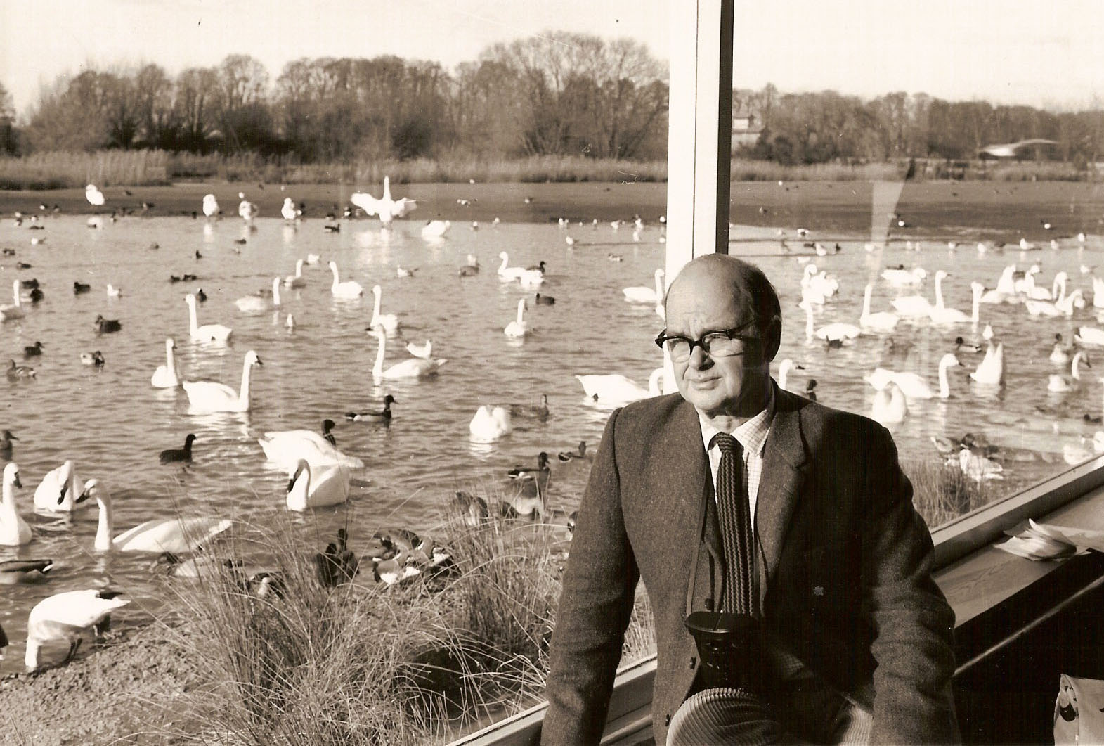 British conservationist Sir Peter Scott