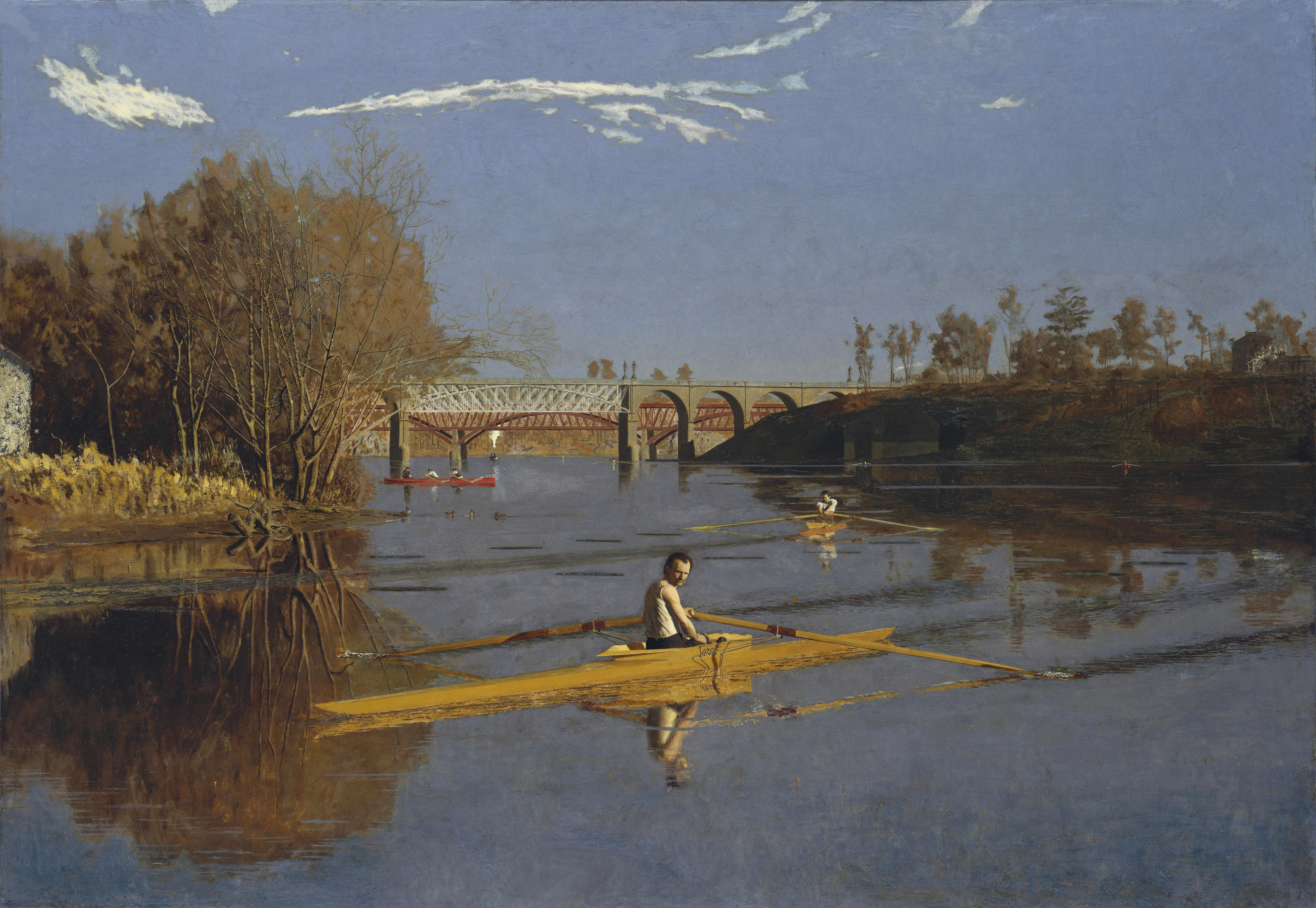 A rowing scene by American painter Thomas Eakins