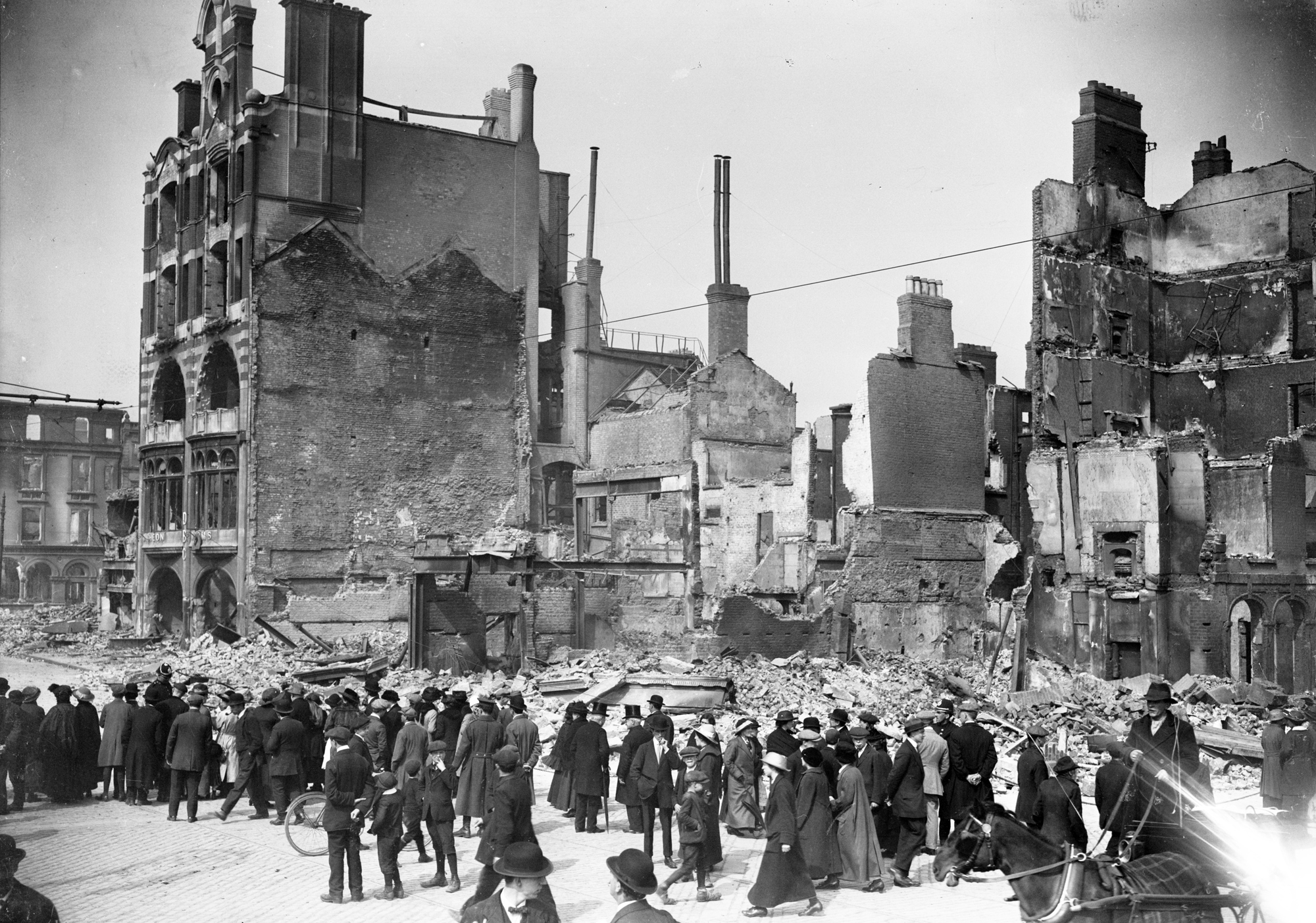 Ruins of the 1916 Easter Rising in Ireland