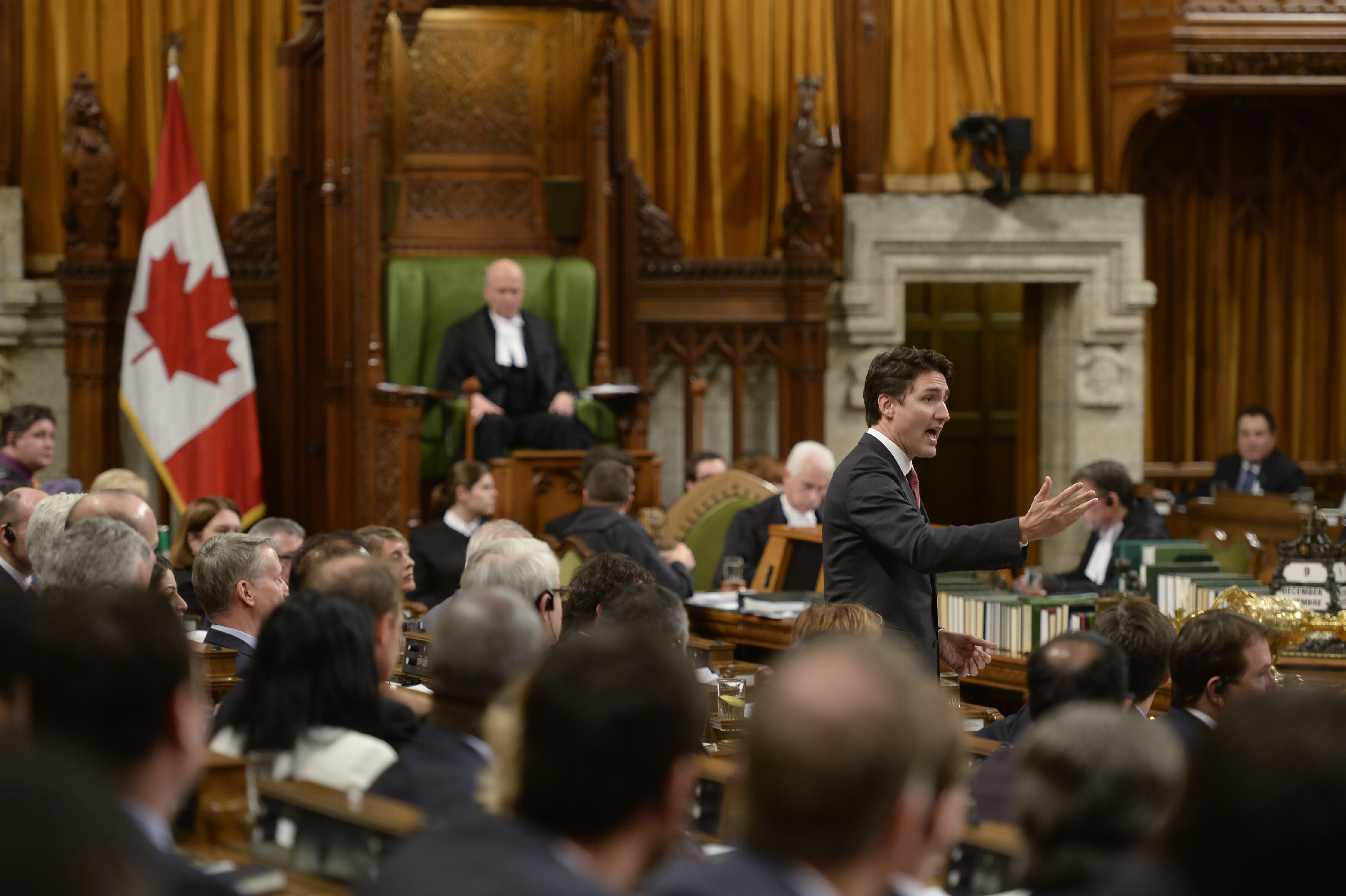 Canadian Prime Minister Justin Trudeau in the House of Commons