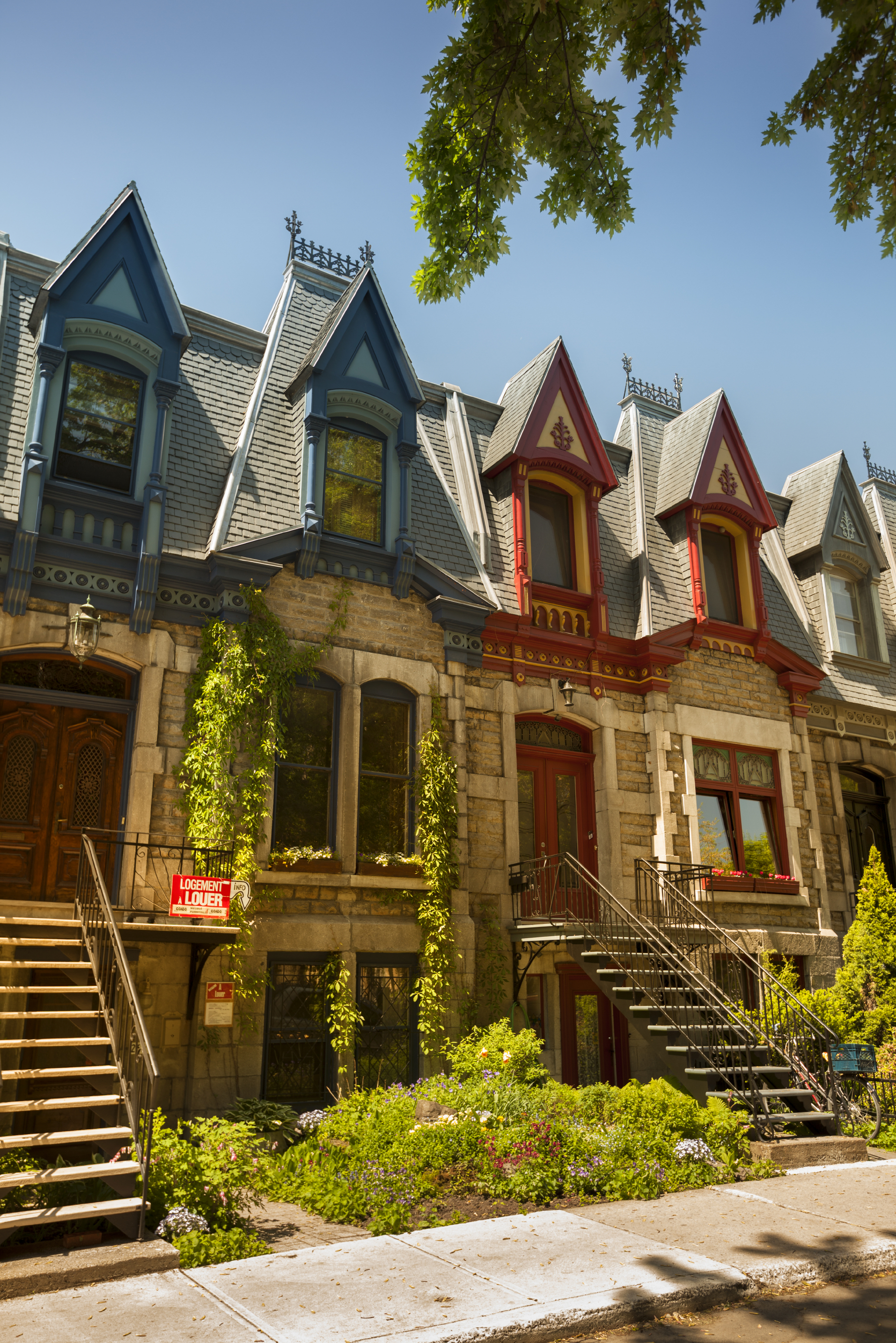 Row houses in Montreal, Quebec, Canada