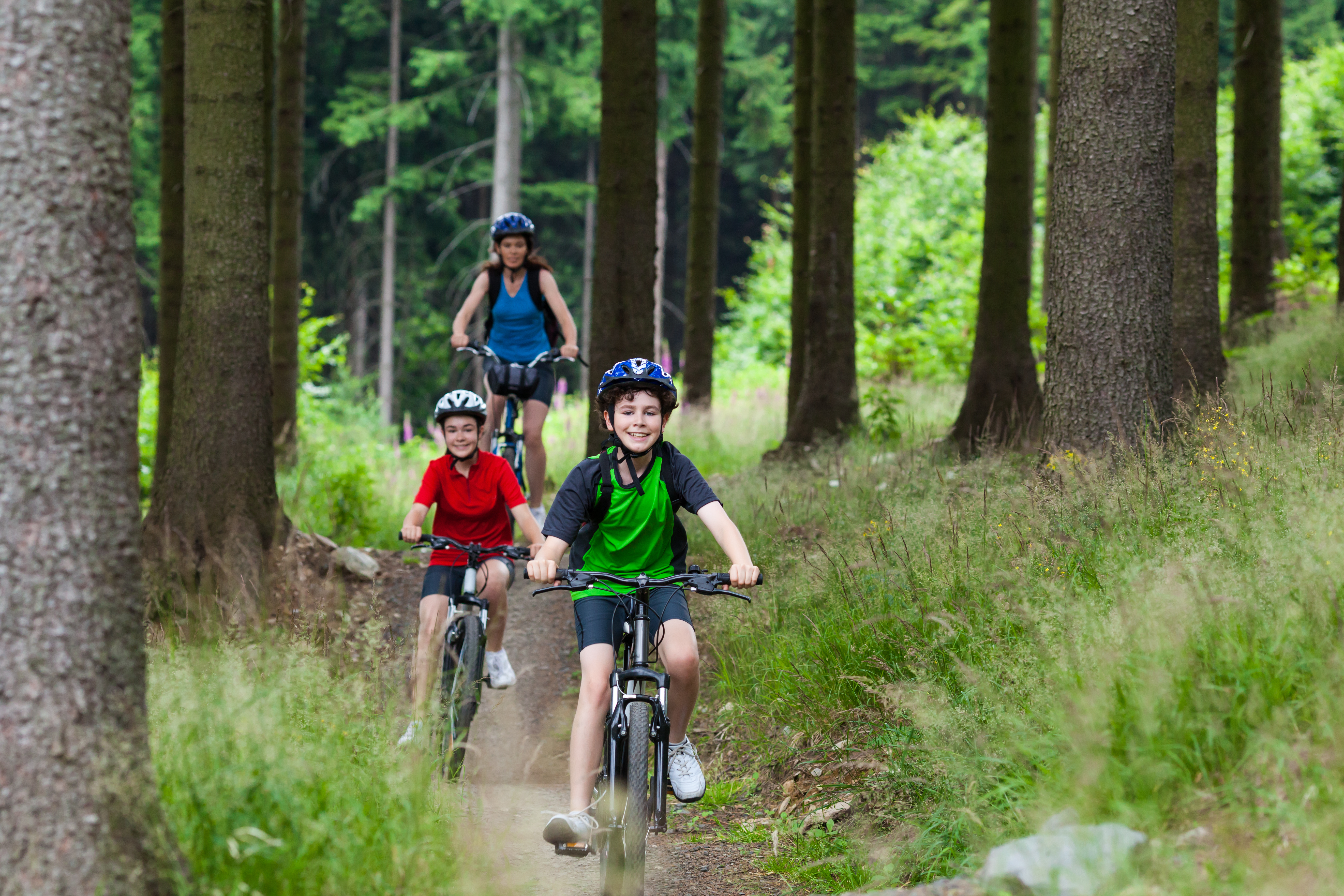 Family mountain biking