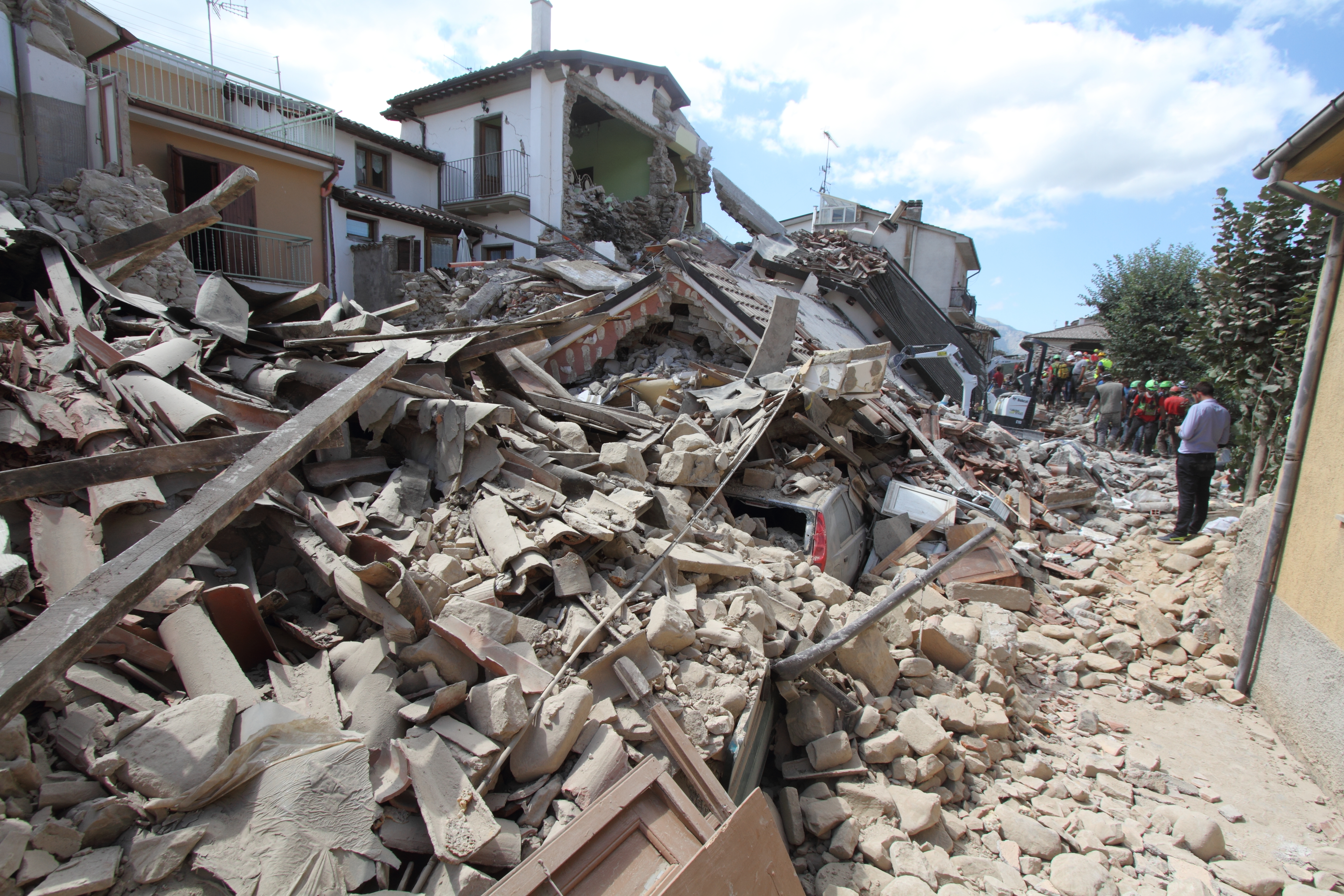 Earthquake destruction in Amatrice, Italy