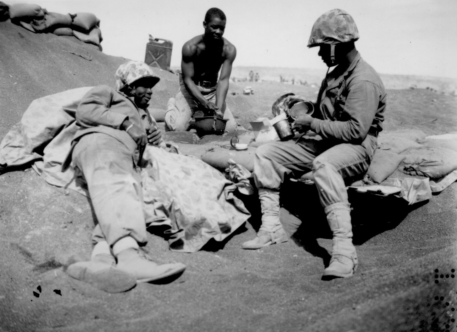 Montford Point Marines on Iwo Jima