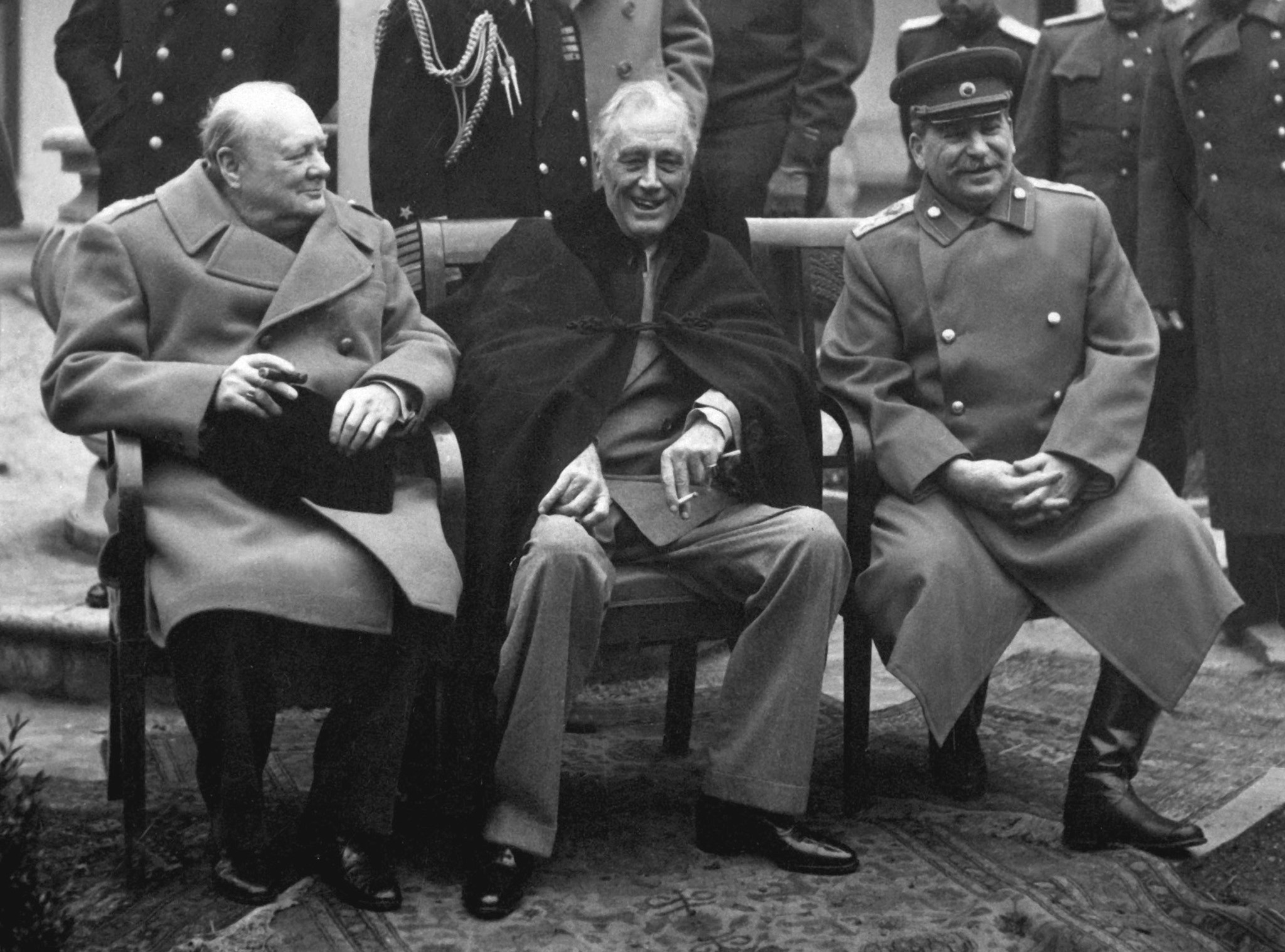 Winston Churchill, Franklin Roosevelt, and Joseph Stalin at the Yalta Conference