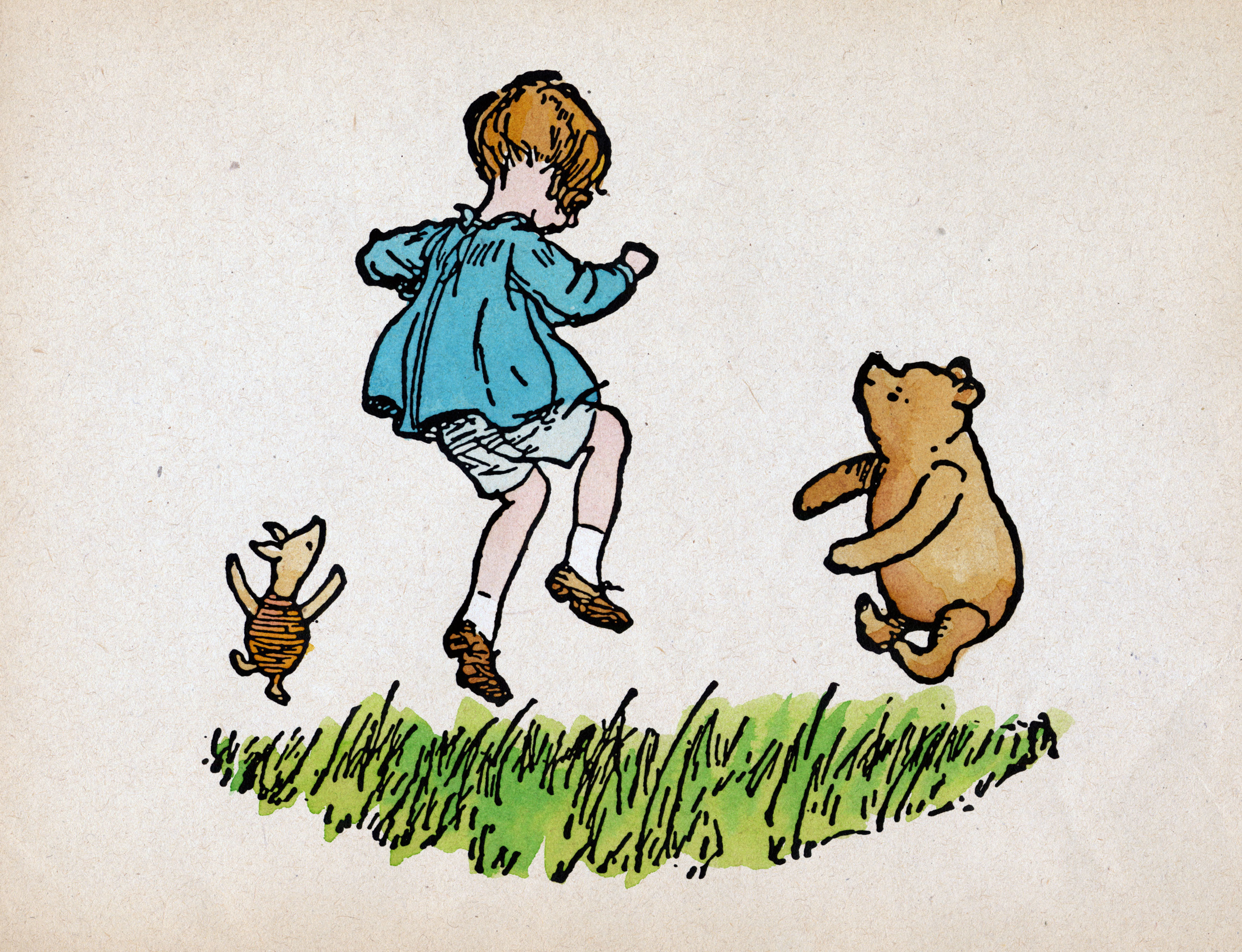 Winnie-the-Pooh with Piglet and Christopher Robin