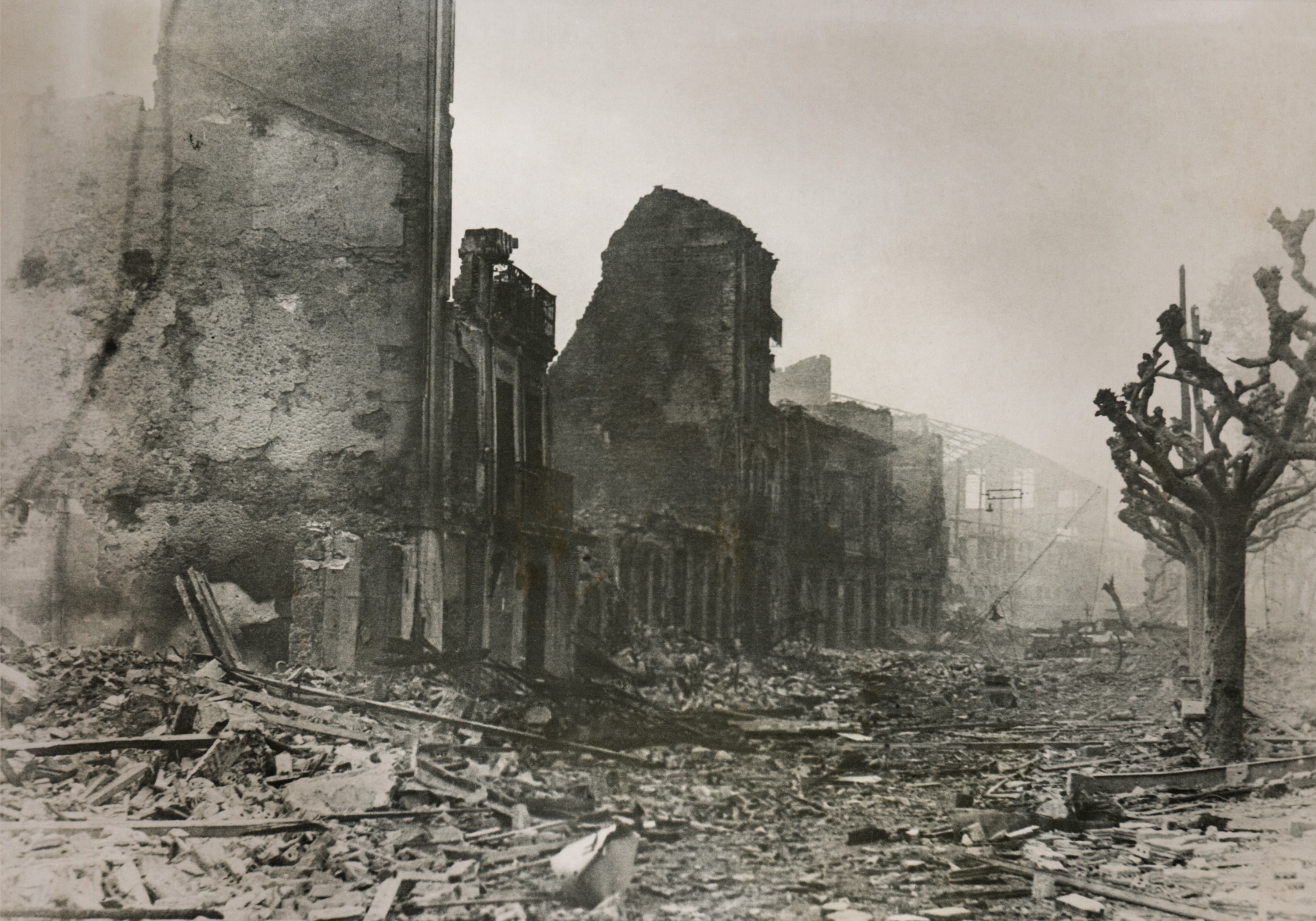 Ruins of Guernica, Spain, in 1937