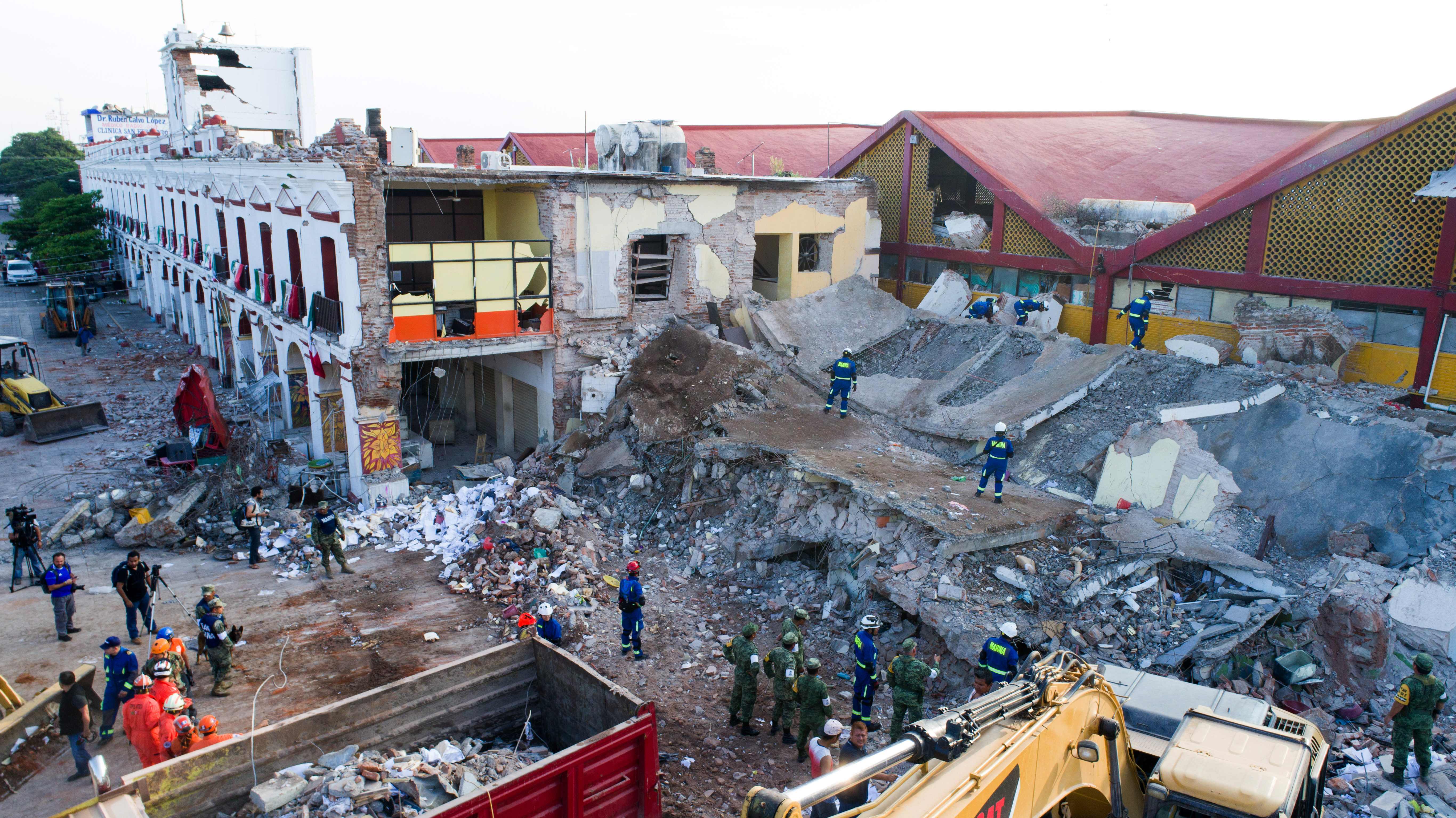 Earthquake damage in the Mexican city of Juchitán de Zaragoza