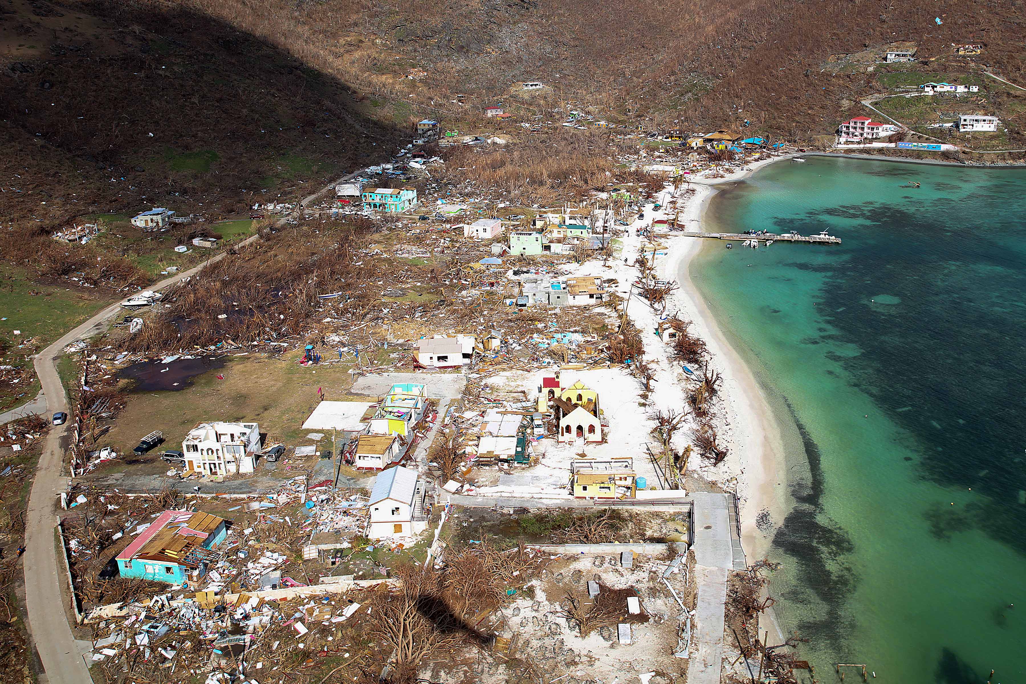 Destruction from Hurricane Irma in the British Virgin Islands