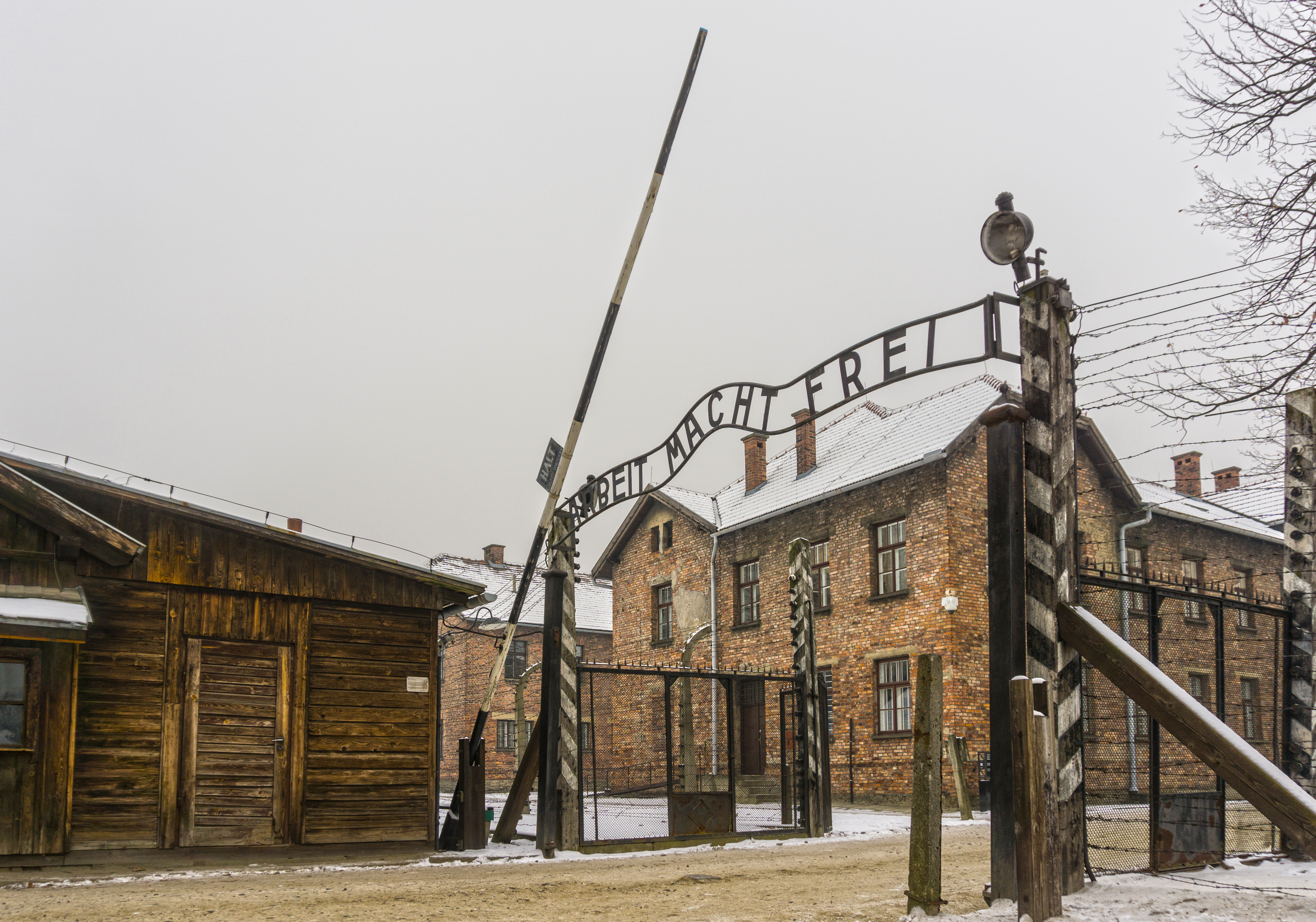 Entrance gate at Auschwitz concentration camp