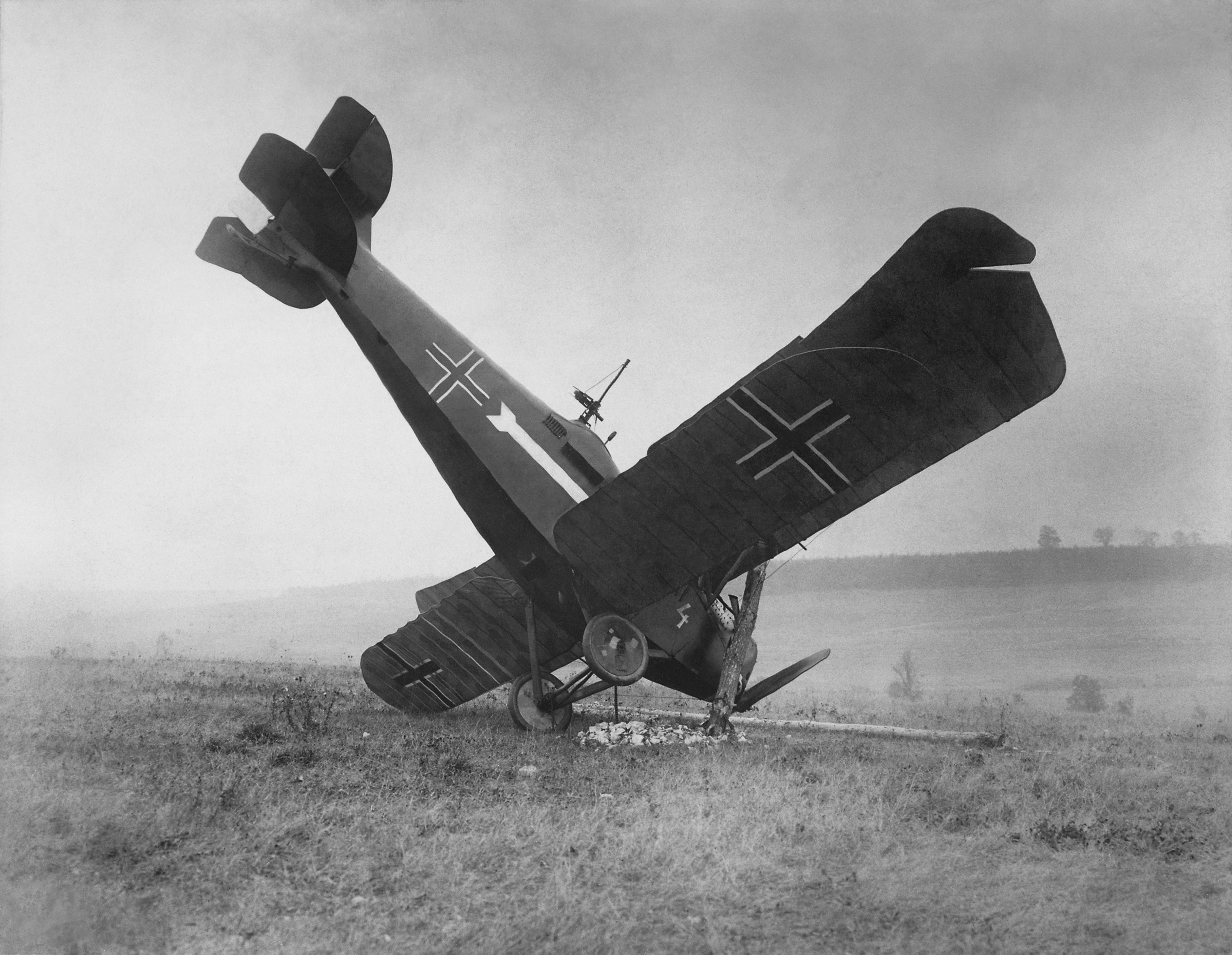 Downed German aircraft