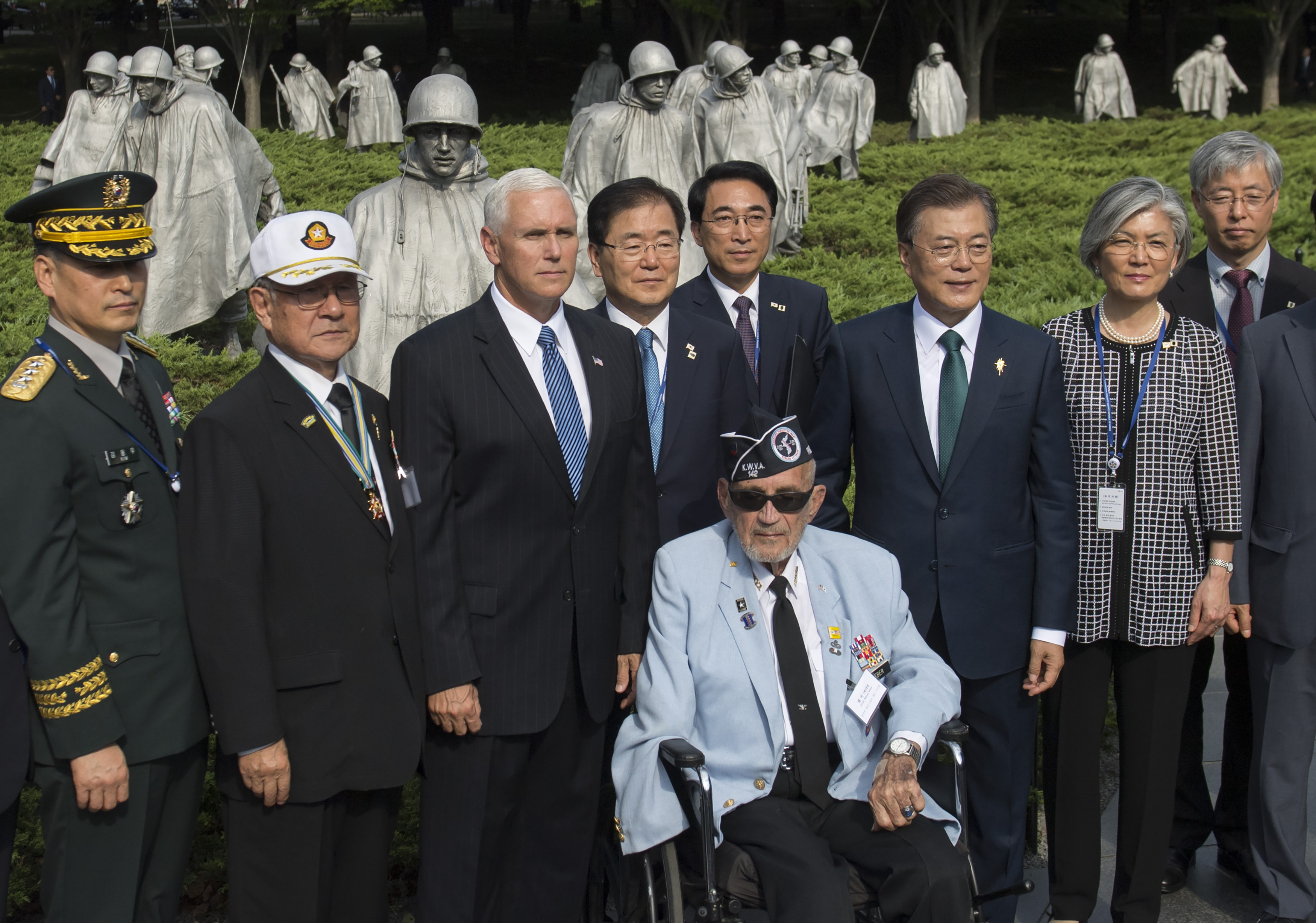 Ceremony at the Korean War Veterans Memorial in Washington, D.C.