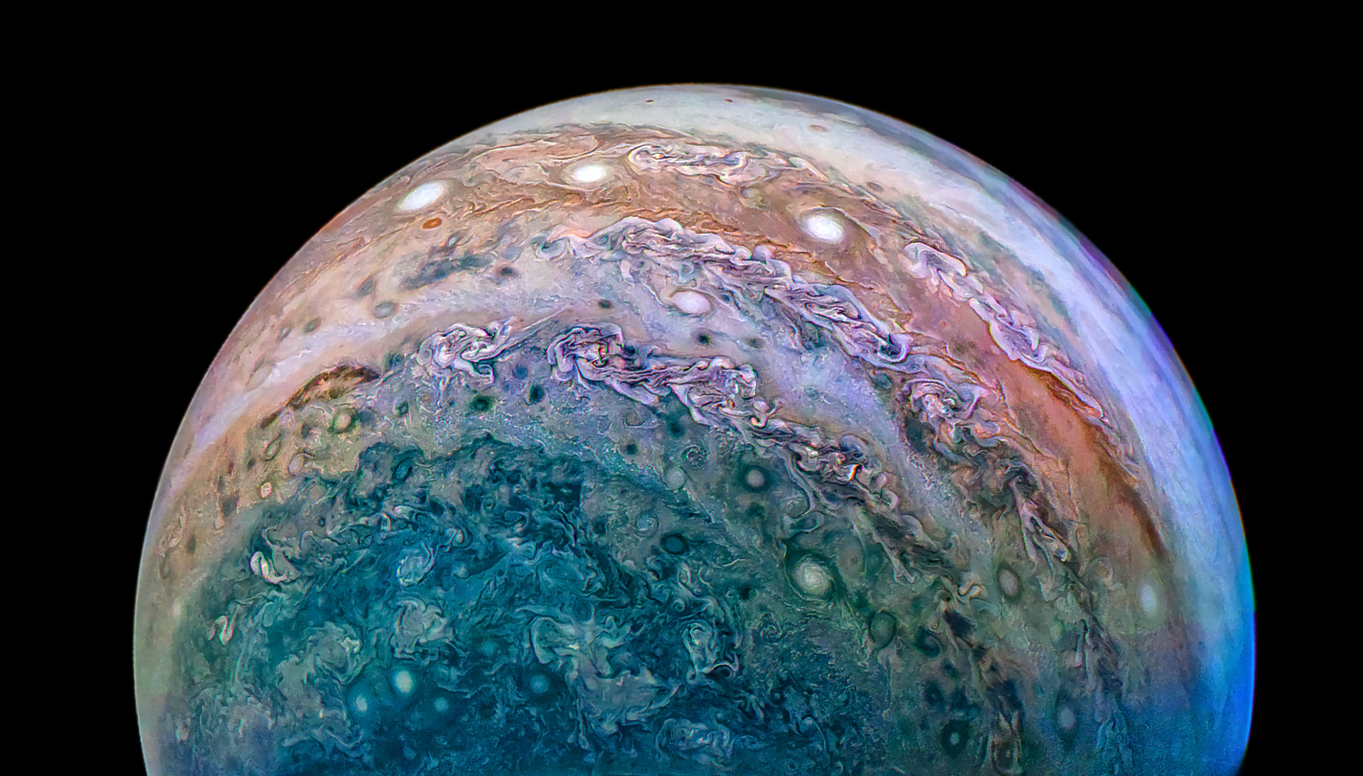 Jupiter's colorful clouds