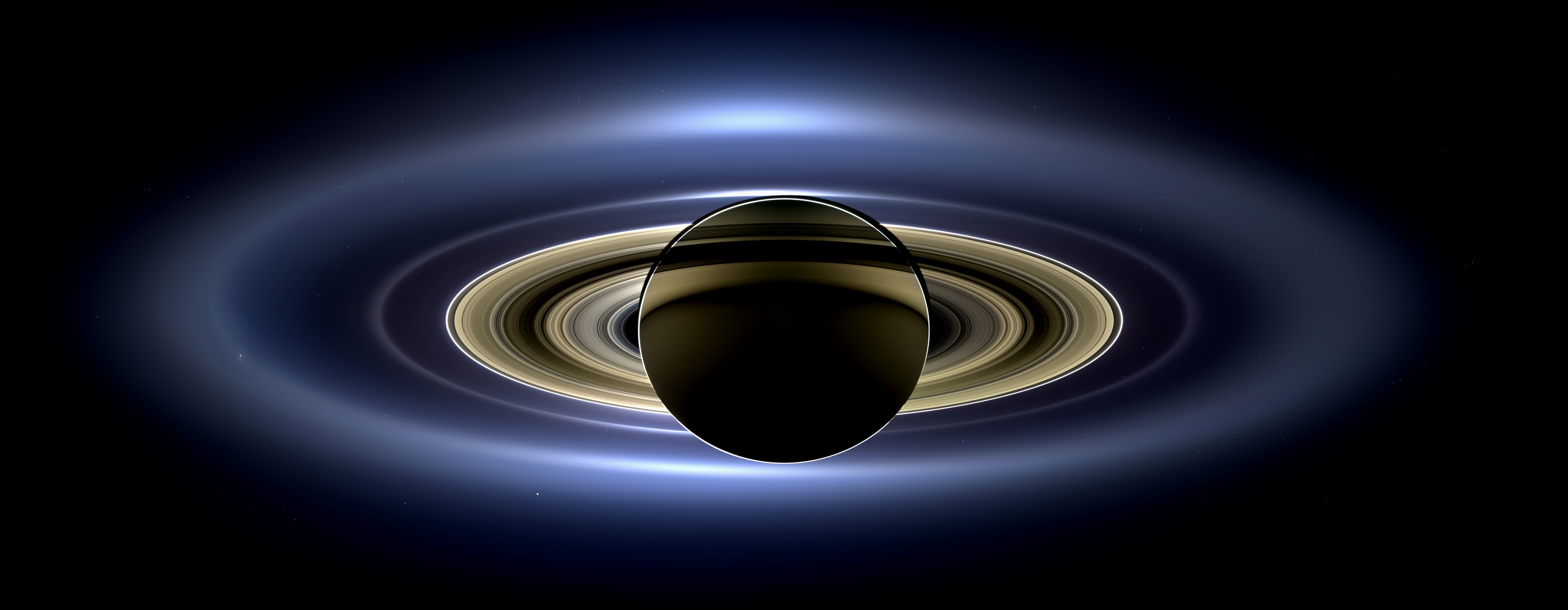 Dark side of Saturn