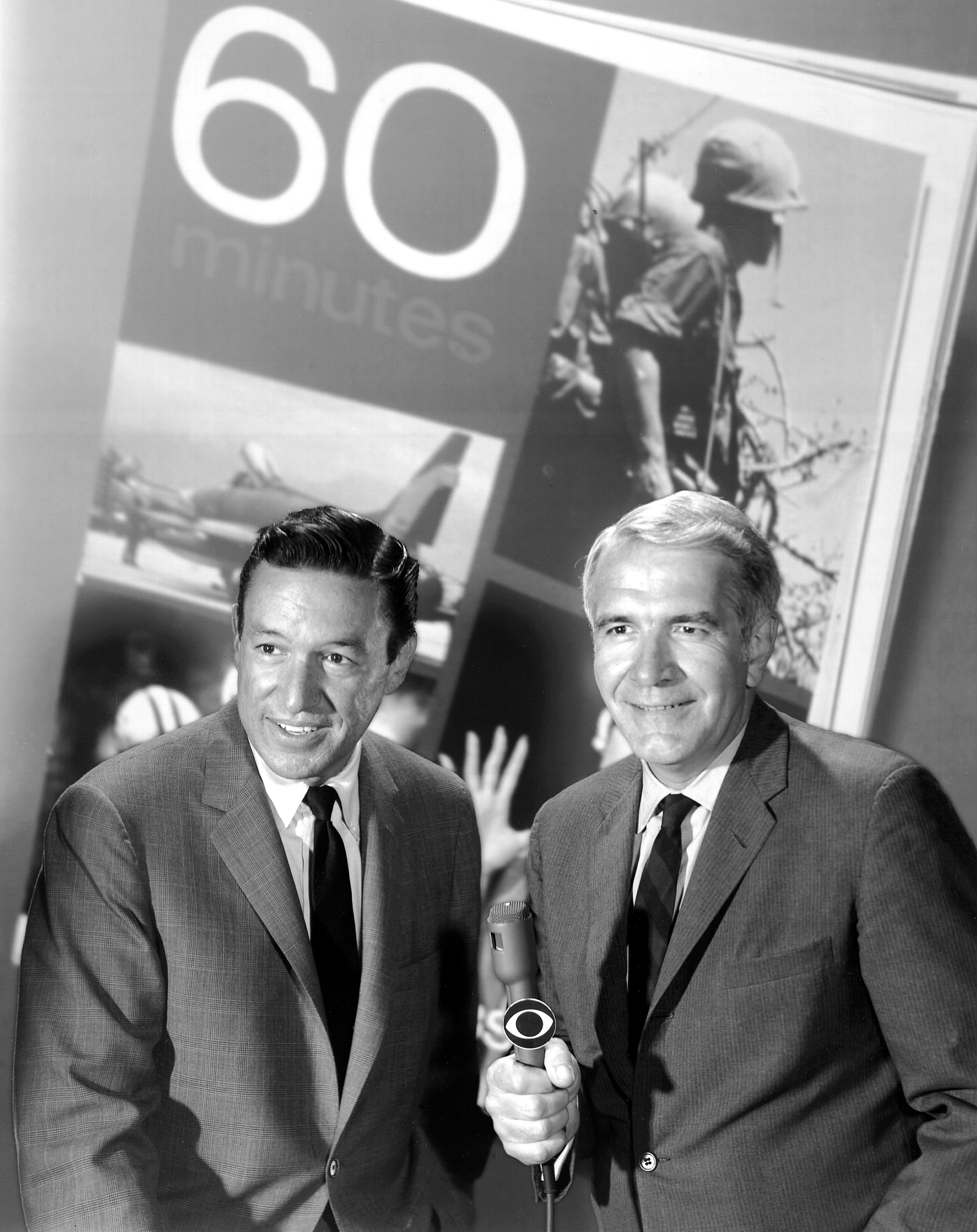 60 Minutes correspondents Mike Wallace (left) and Harry Reasoner (right)