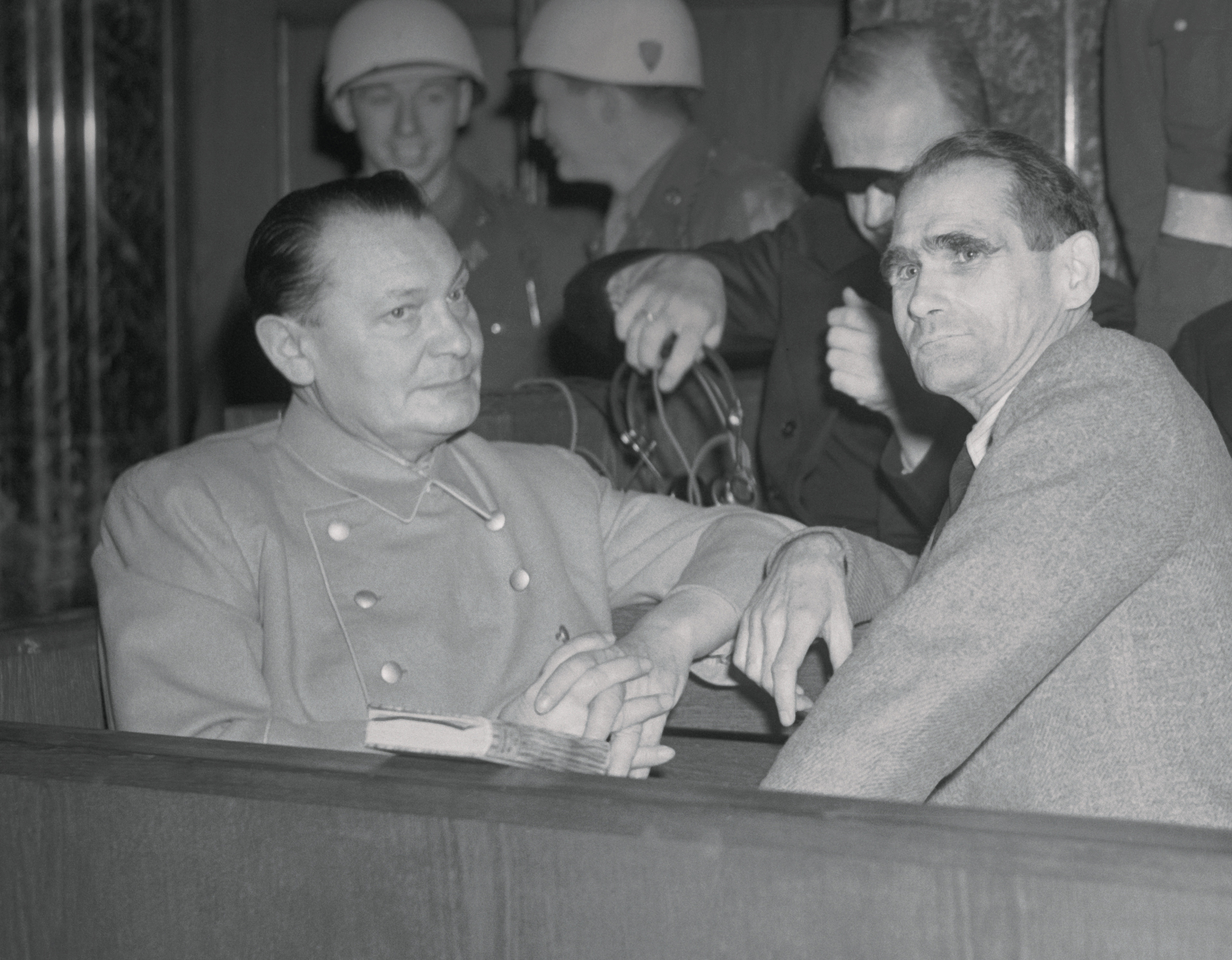 Hermann Göring (left) and Rudolf Hess (right)