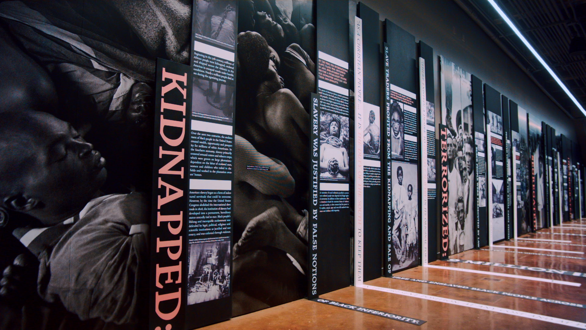 The Legacy Museum in Montgomery, Alabama, Slavery Evolved Wall