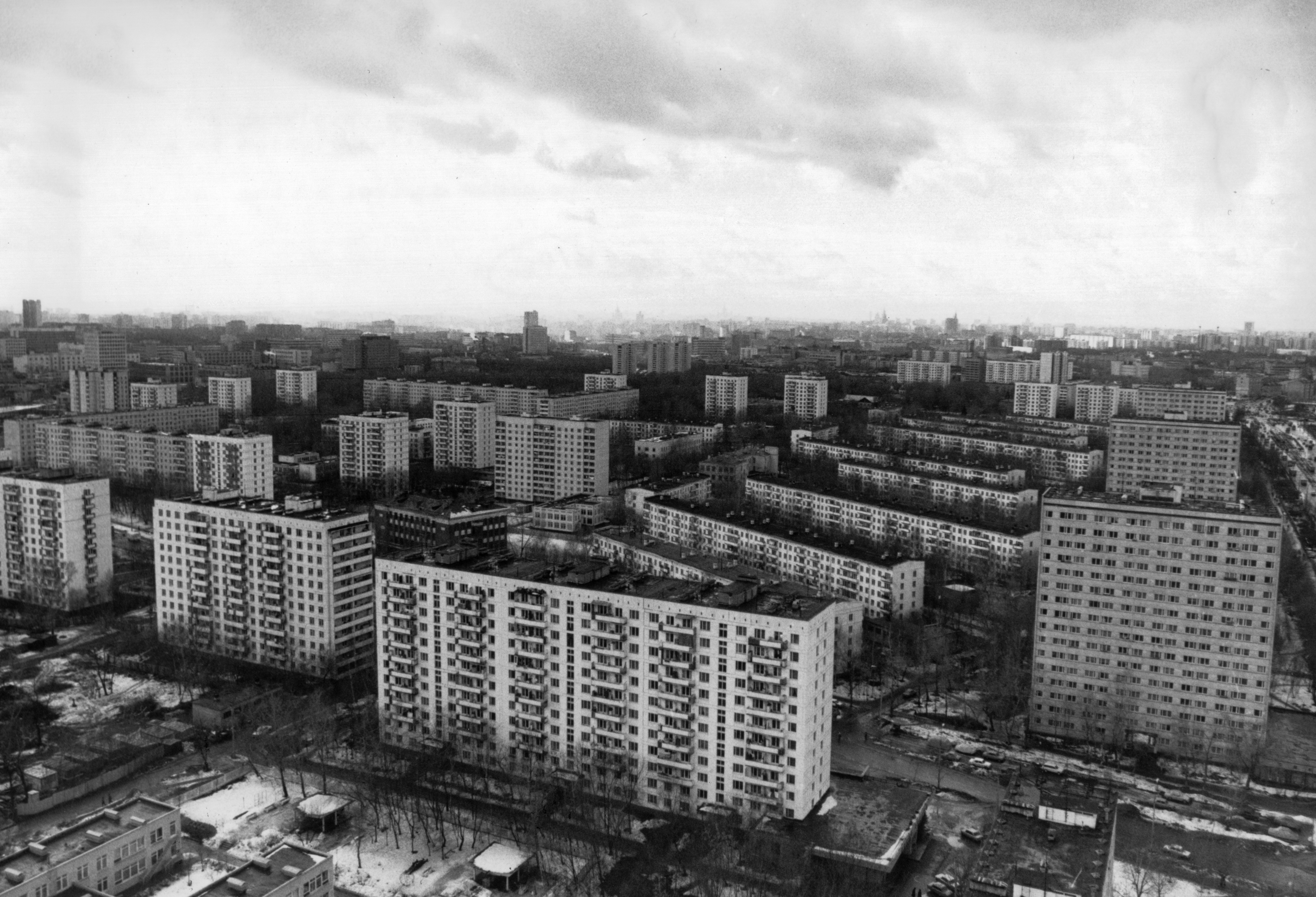 Modern apartment buildings in the Soviet Union