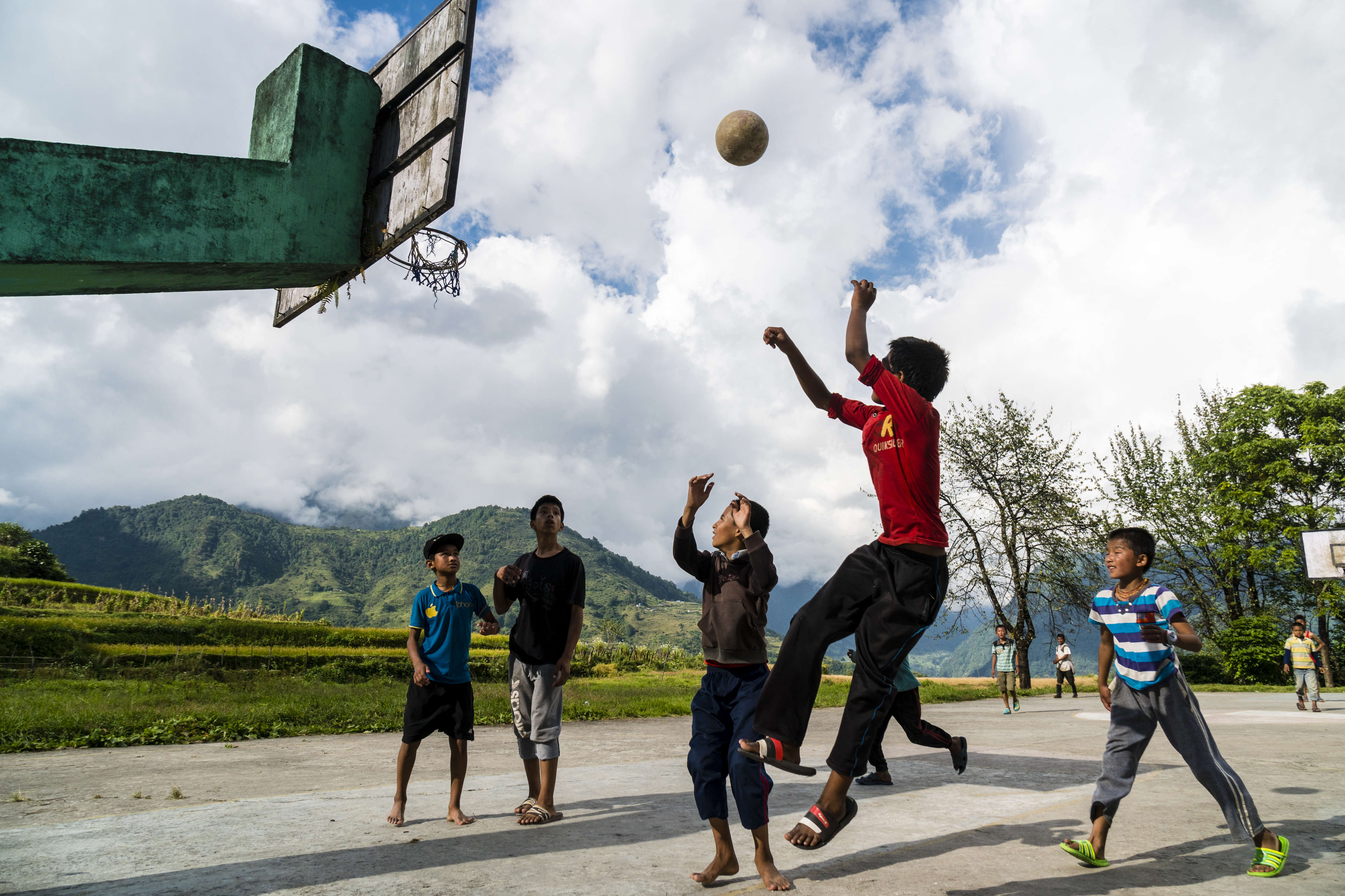 Playground basketball in Nepal