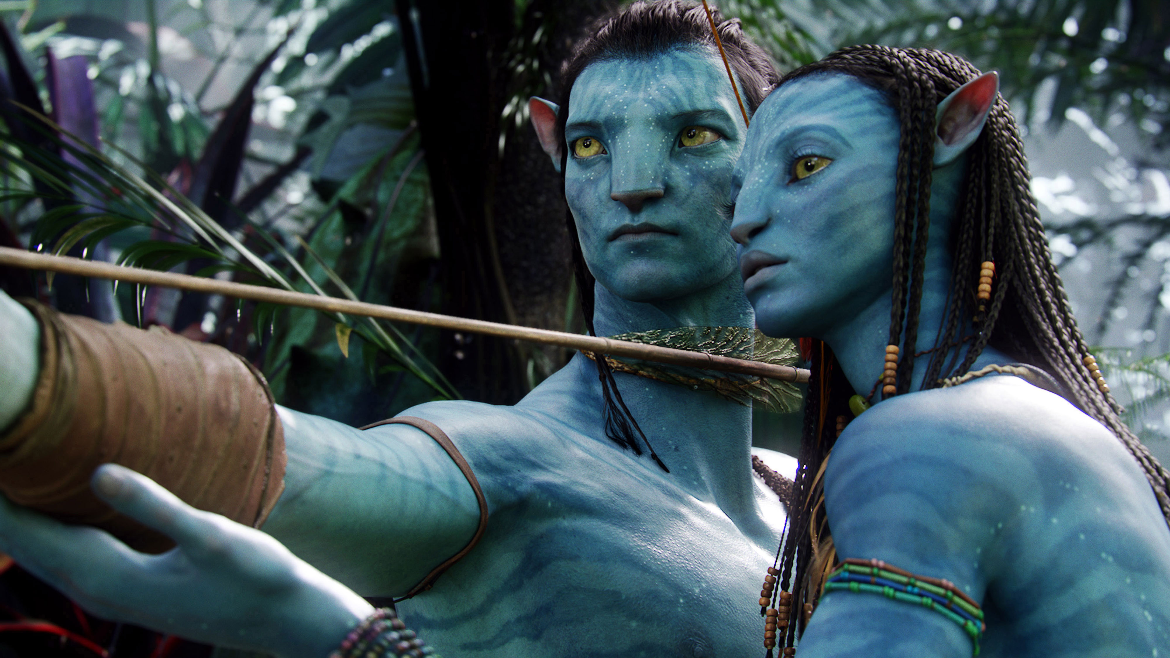 Sam Worthington as Jake Sully and Zoe Saldana as Neytiri in the motion picture Avatar (2009)