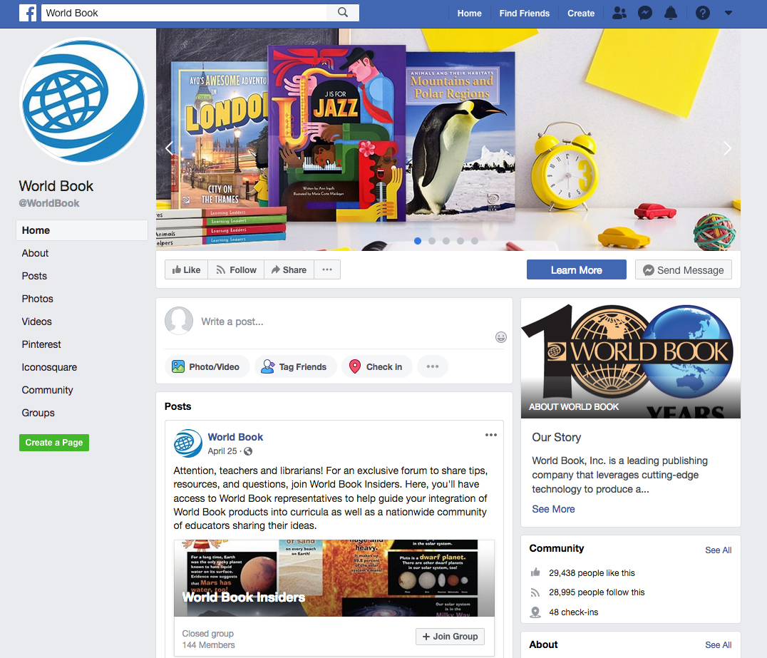 Company Facebook page