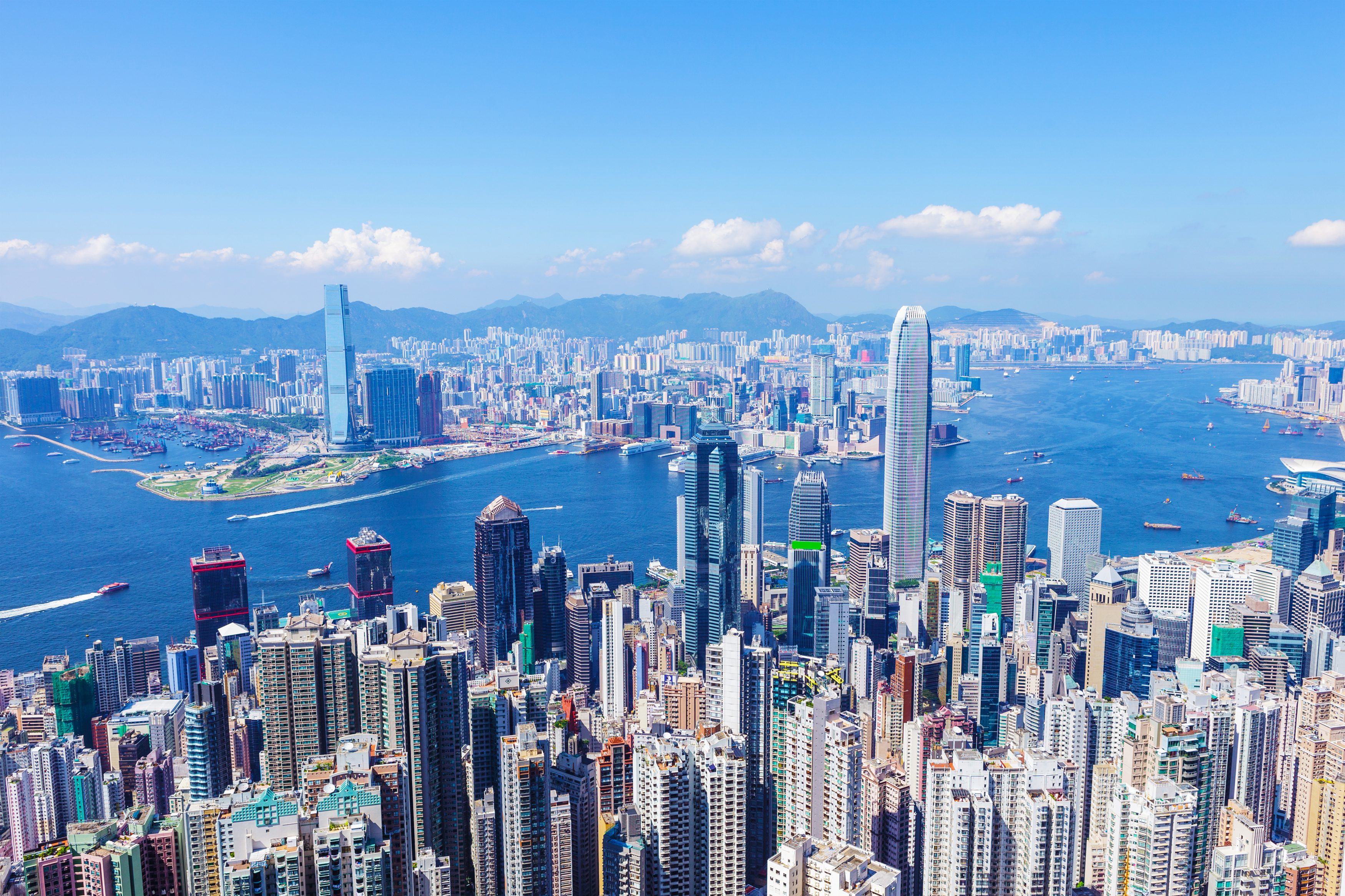 Victoria Harbour in Hong Kong, China