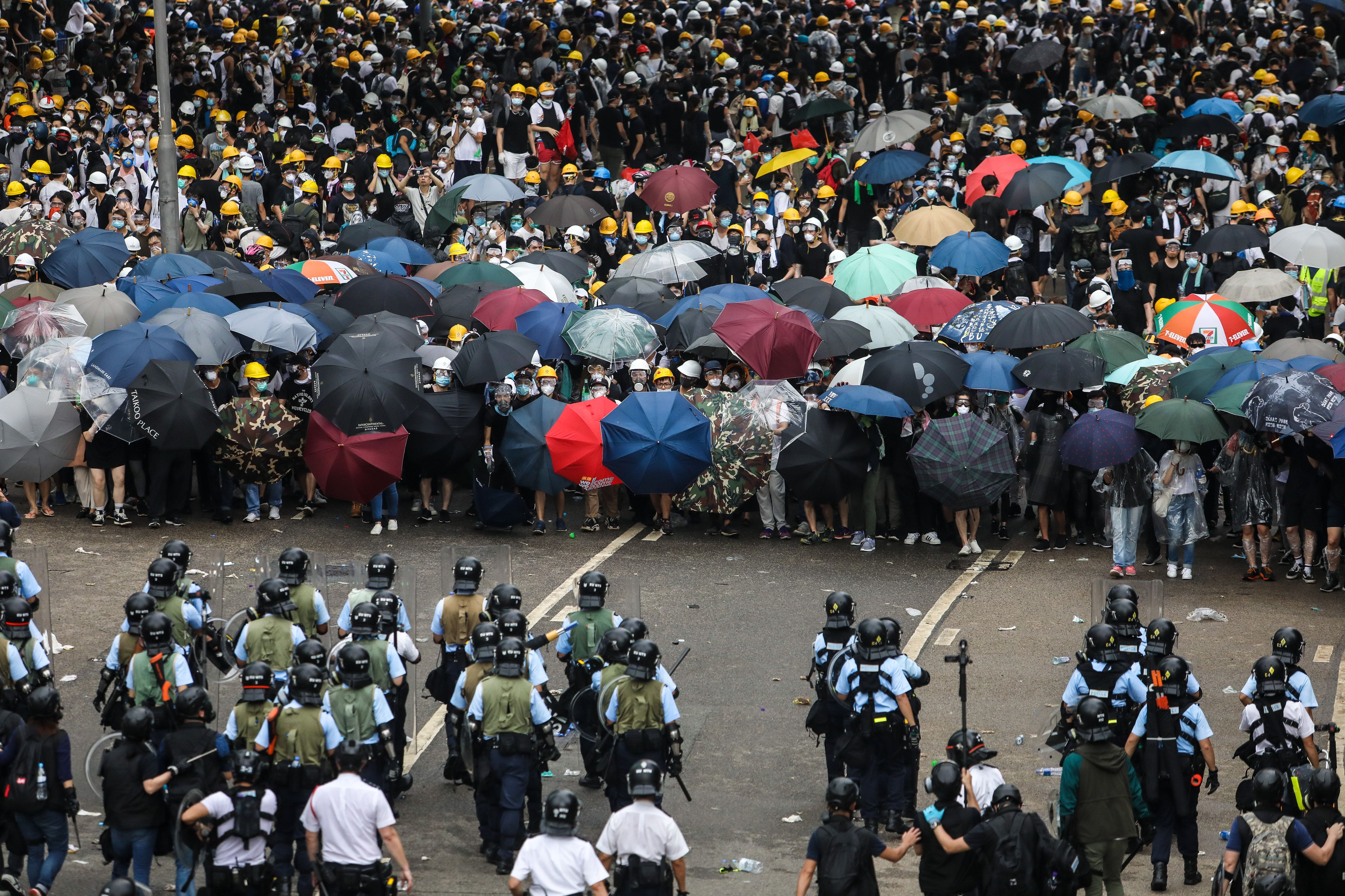 Protesters in Hong Kong in 2019