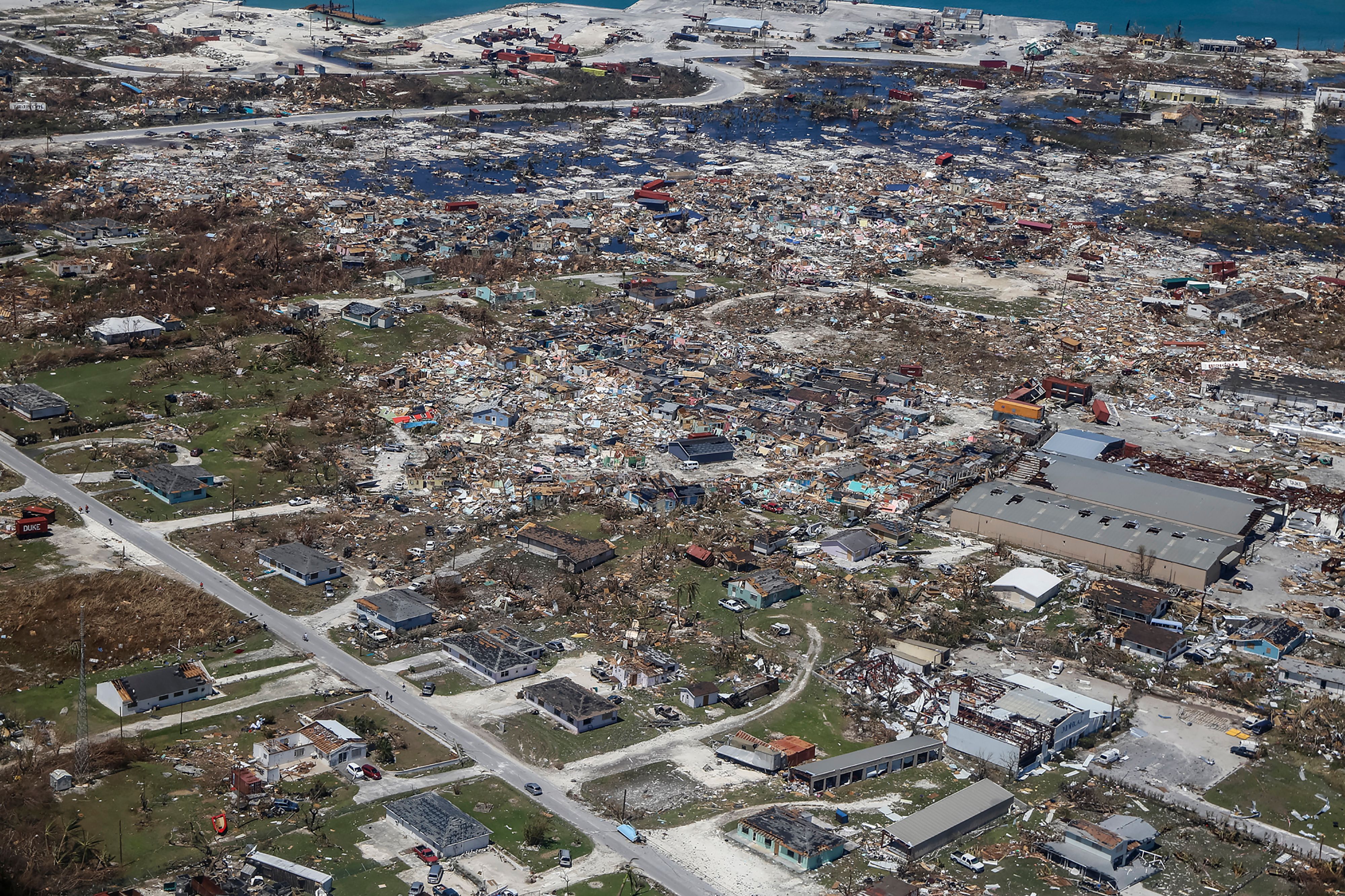 Damage in the Bahamas after Hurricane Dorian