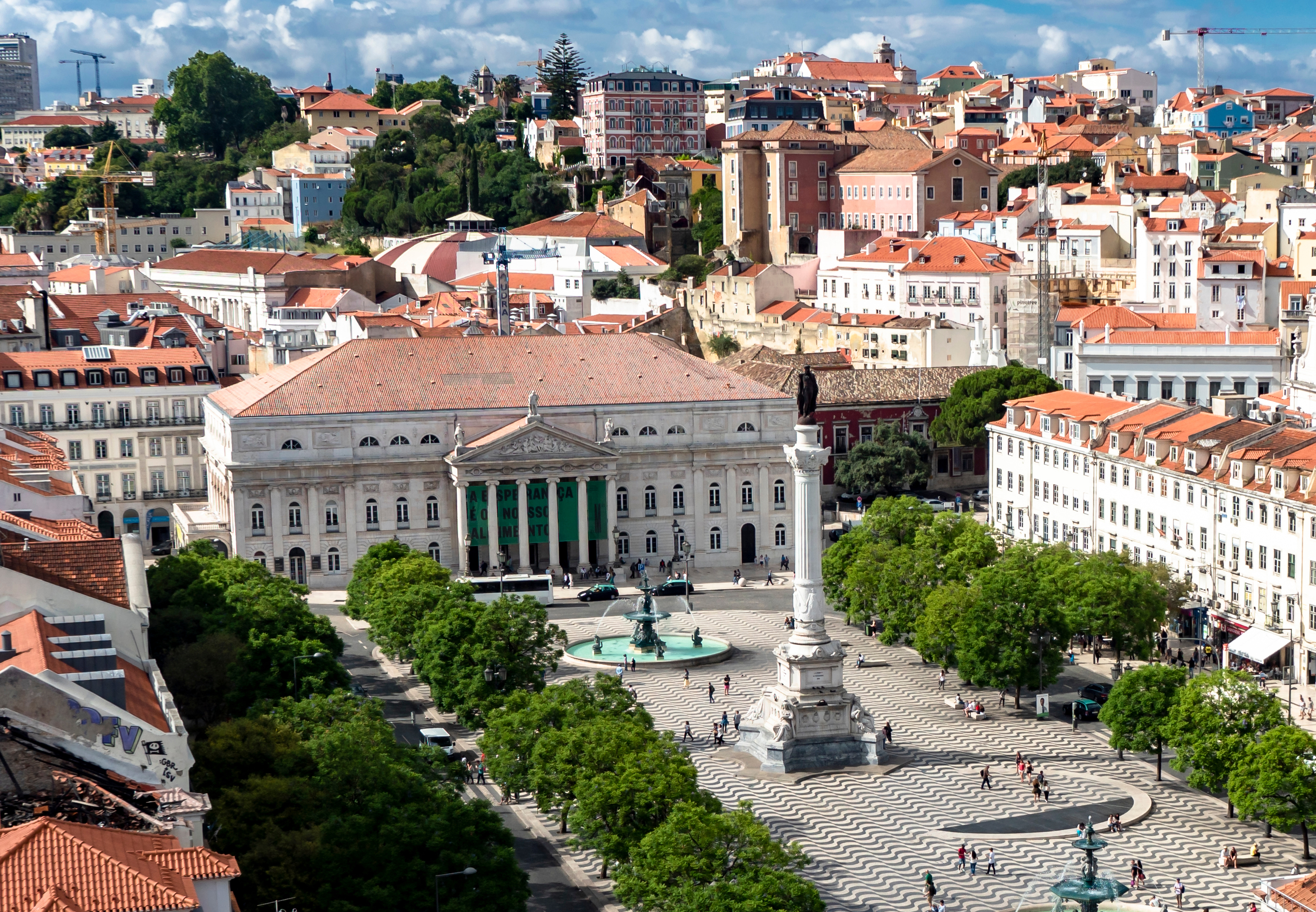 Dom Pedro IV Square in Lisbon, Portugal