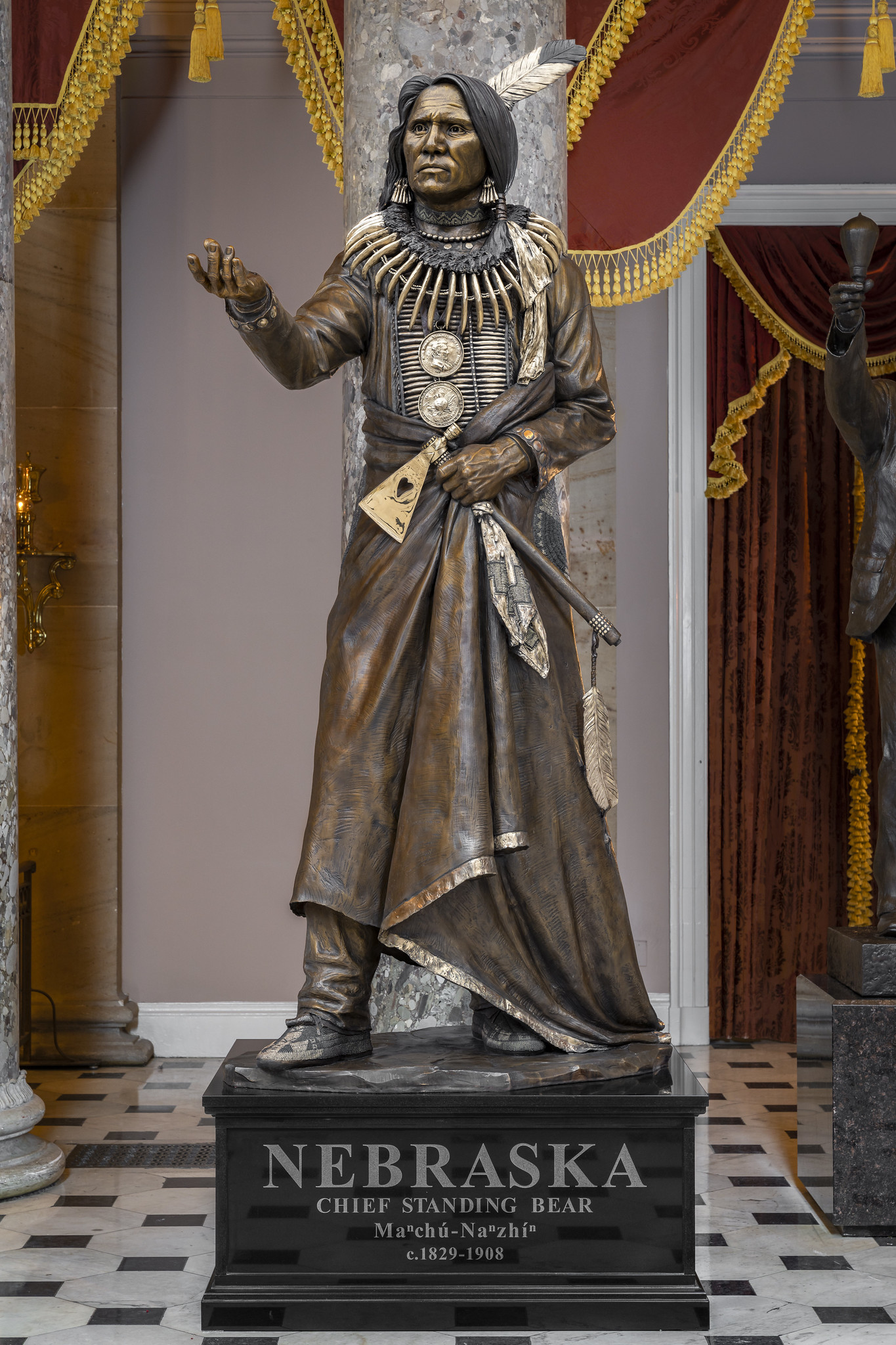 Statue of the Native American civil rights leader Standing Bear