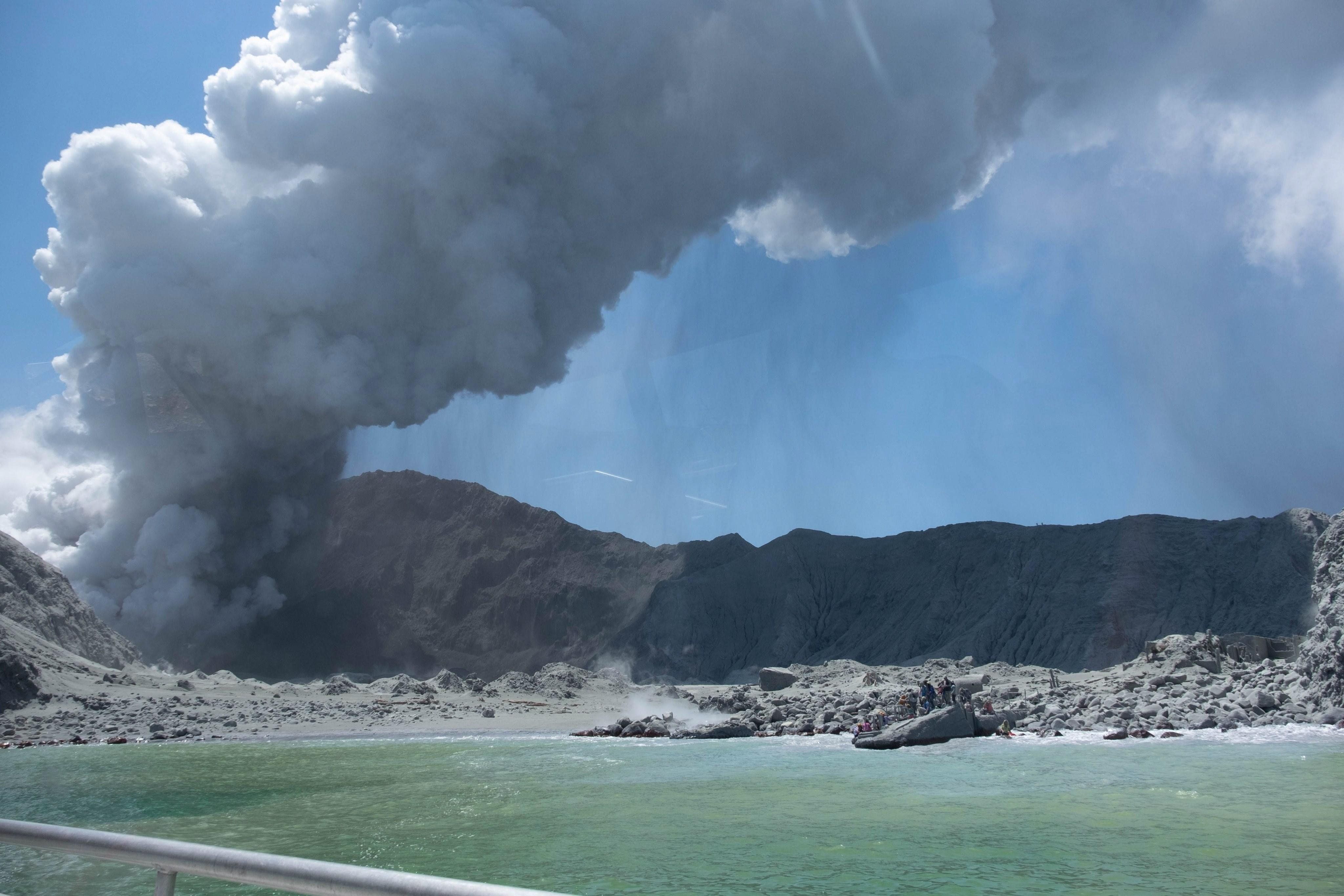 Volcanic eruption at White Island, New Zealand, on Dec. 9, 2019