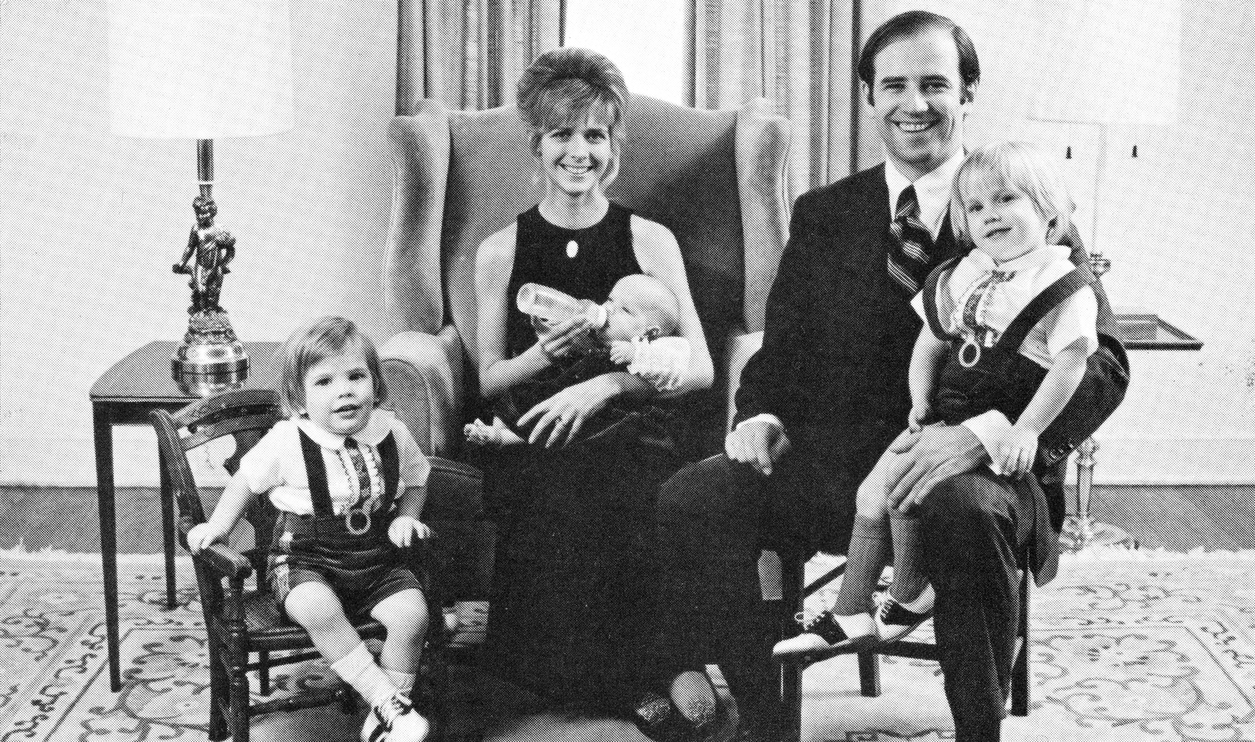 Joe Biden's young family in 1972