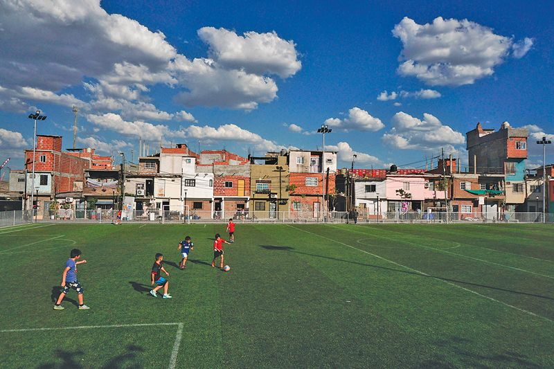 Children playing soccer in Buenos Aires, Argentina