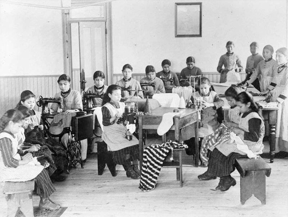 A residential school classroom in Canada's Northwest Territories