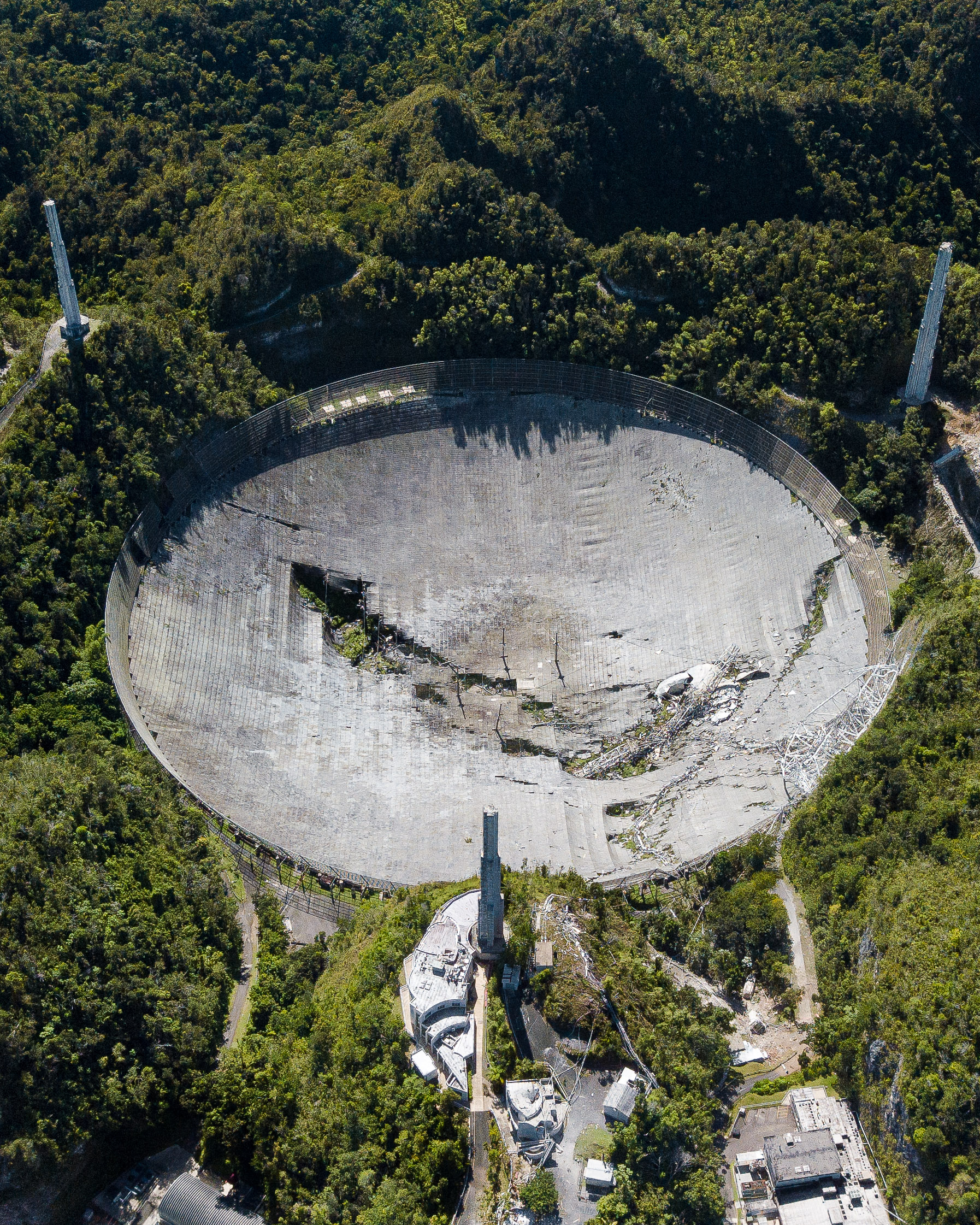 Damage to the Arecibo Observatory radio telescope