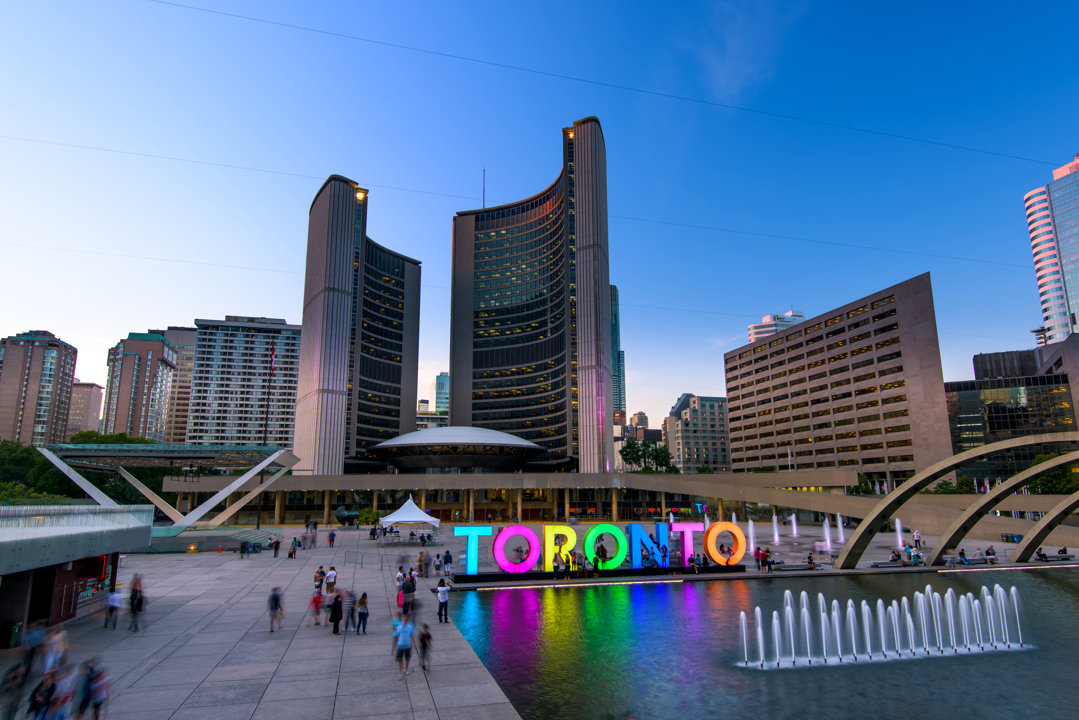 City Hall in Nathan Phillips Square, Toronto, Ontario, Canada