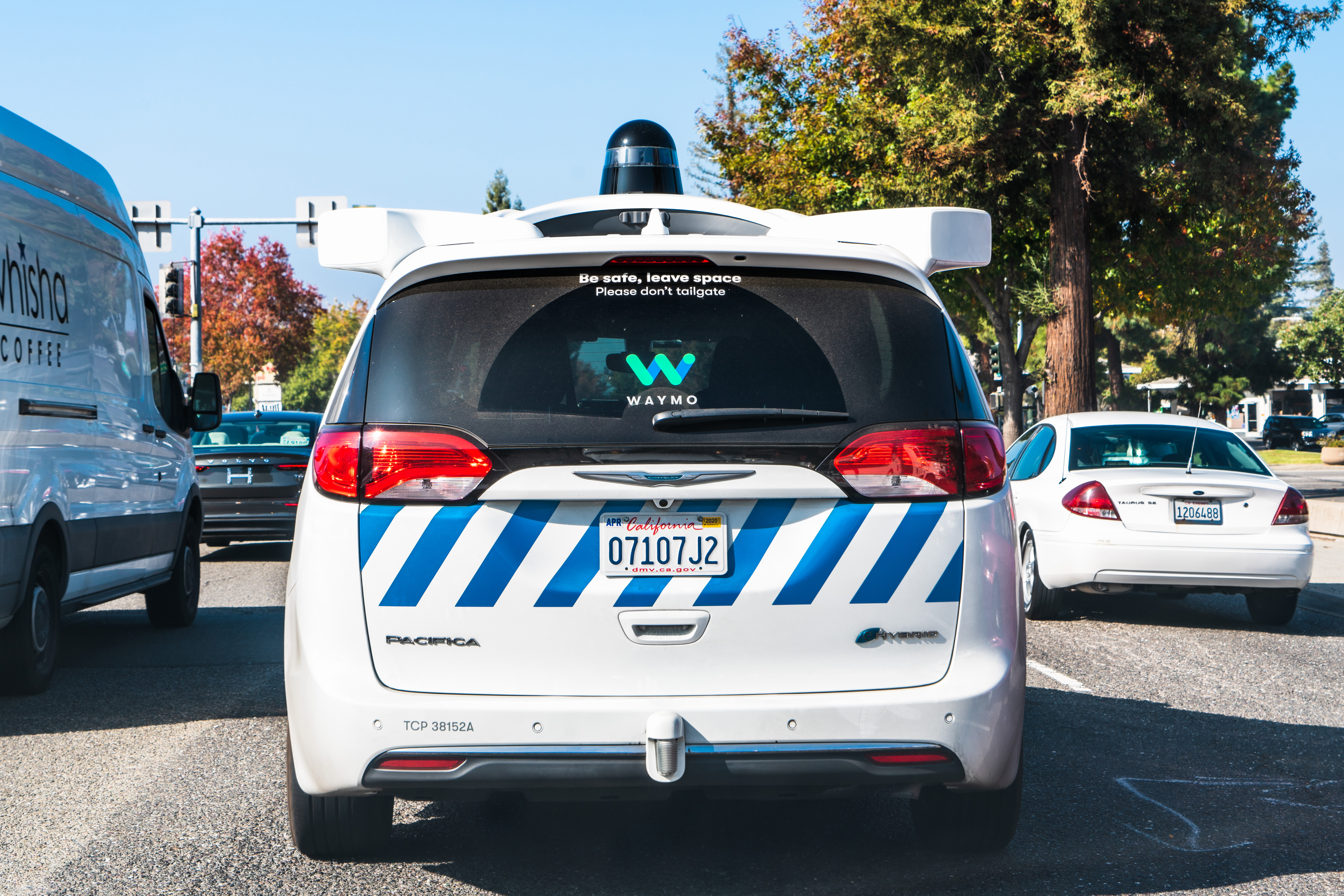 Experimental self-driving car with a rooftop lidar unit