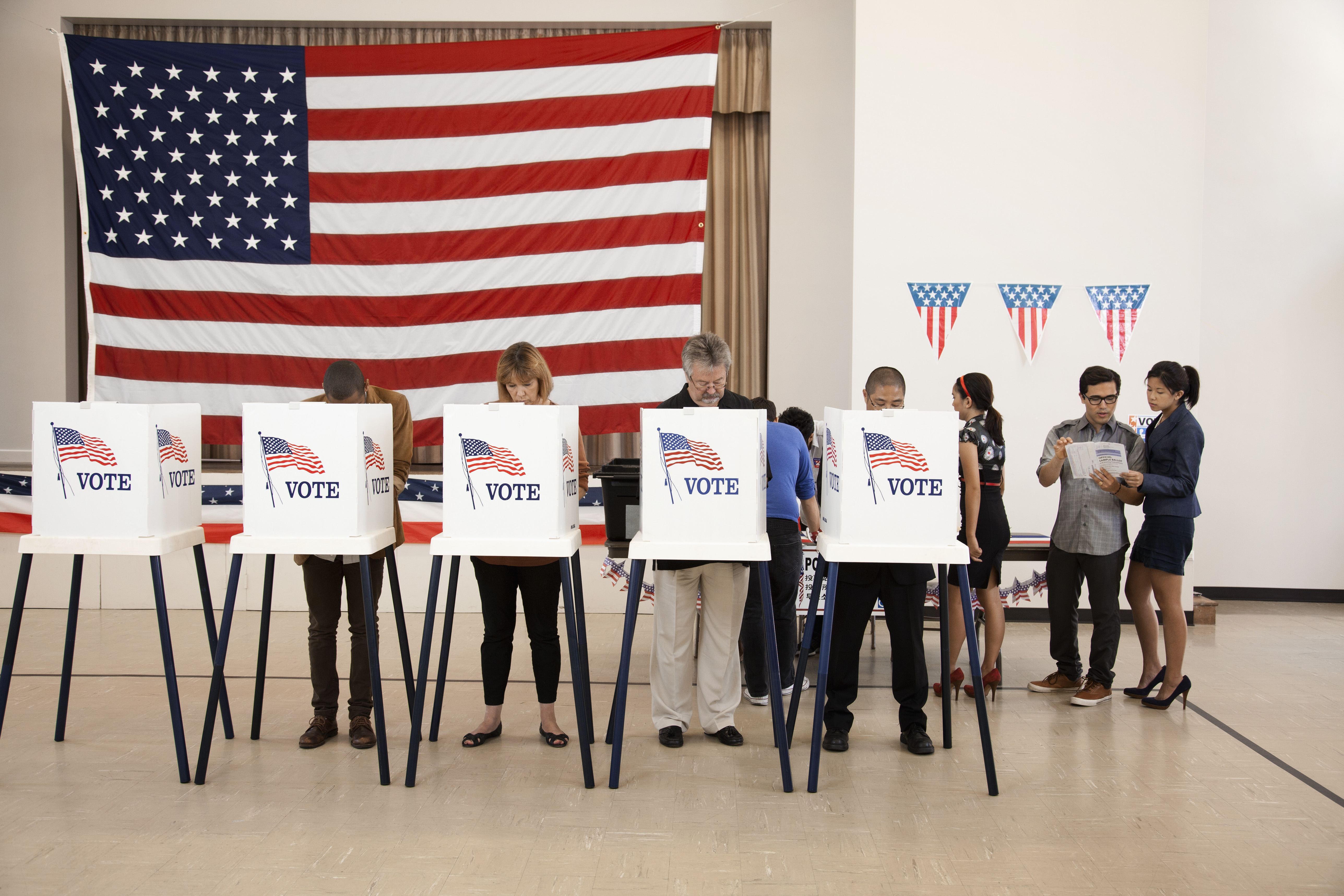 Voting at a polling place