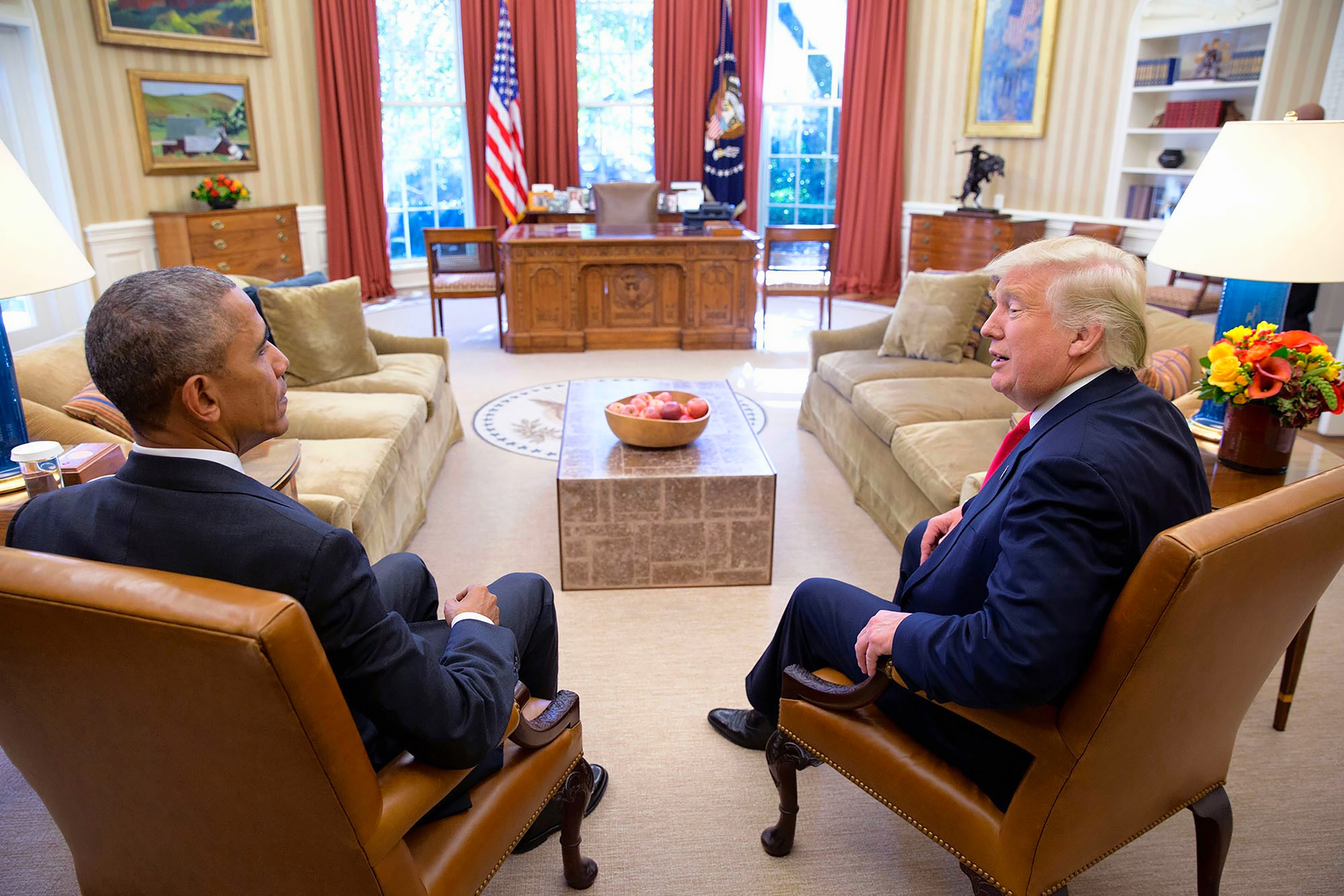 President Barack Obama meets with President-elect Donald J. Trump in 2016