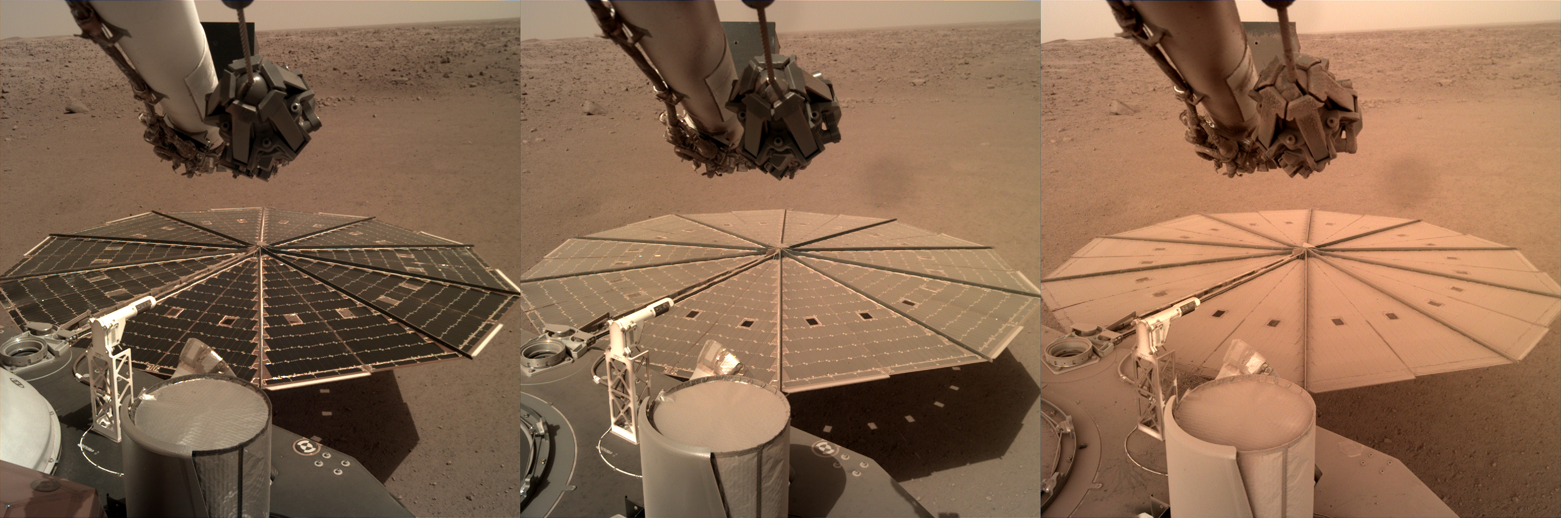 Dust buildup on InSight