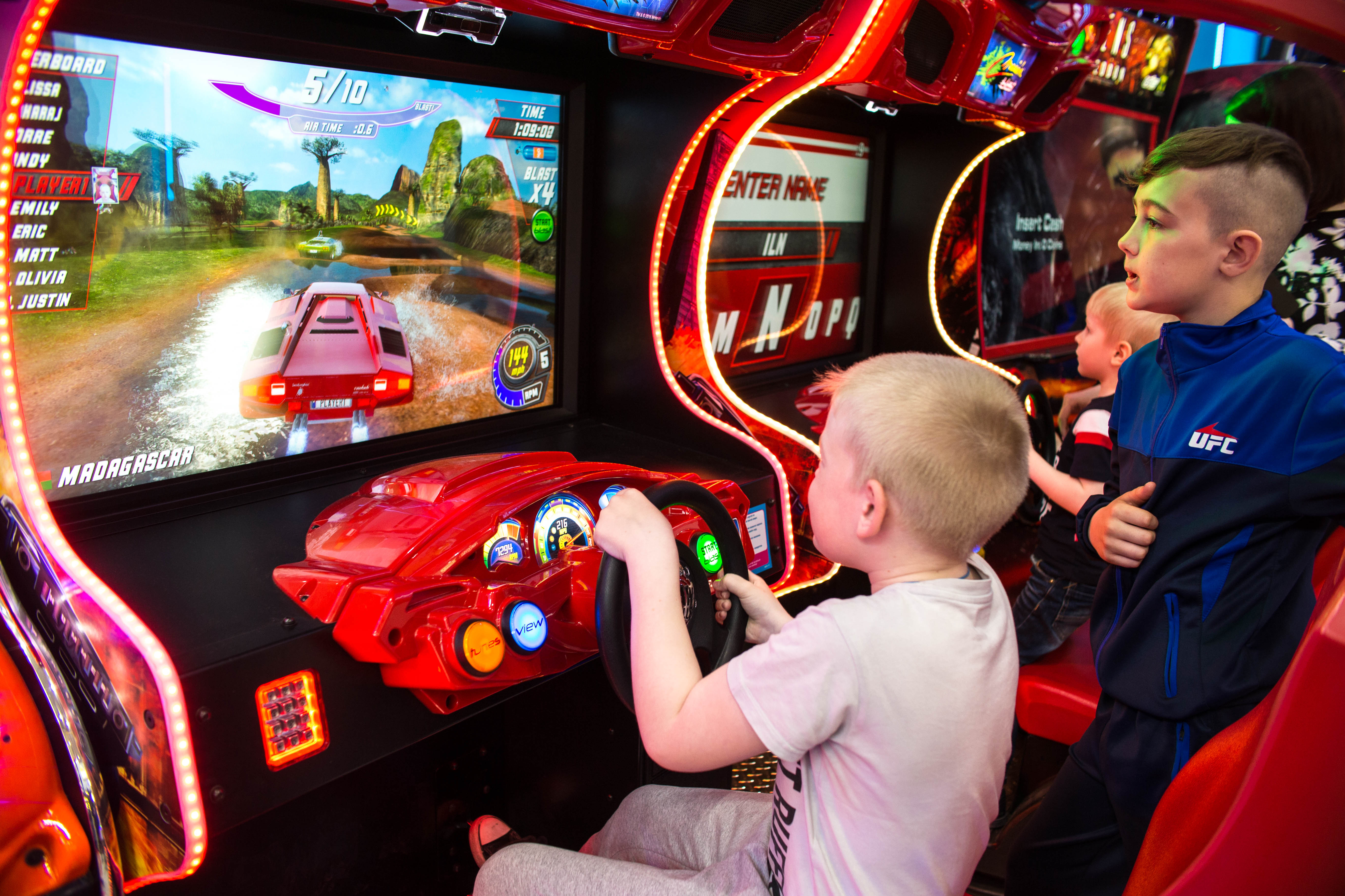 A driving arcade game