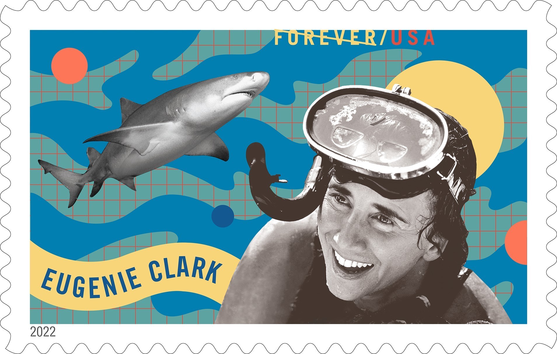 Postage stamp honoring Eugenie Clark