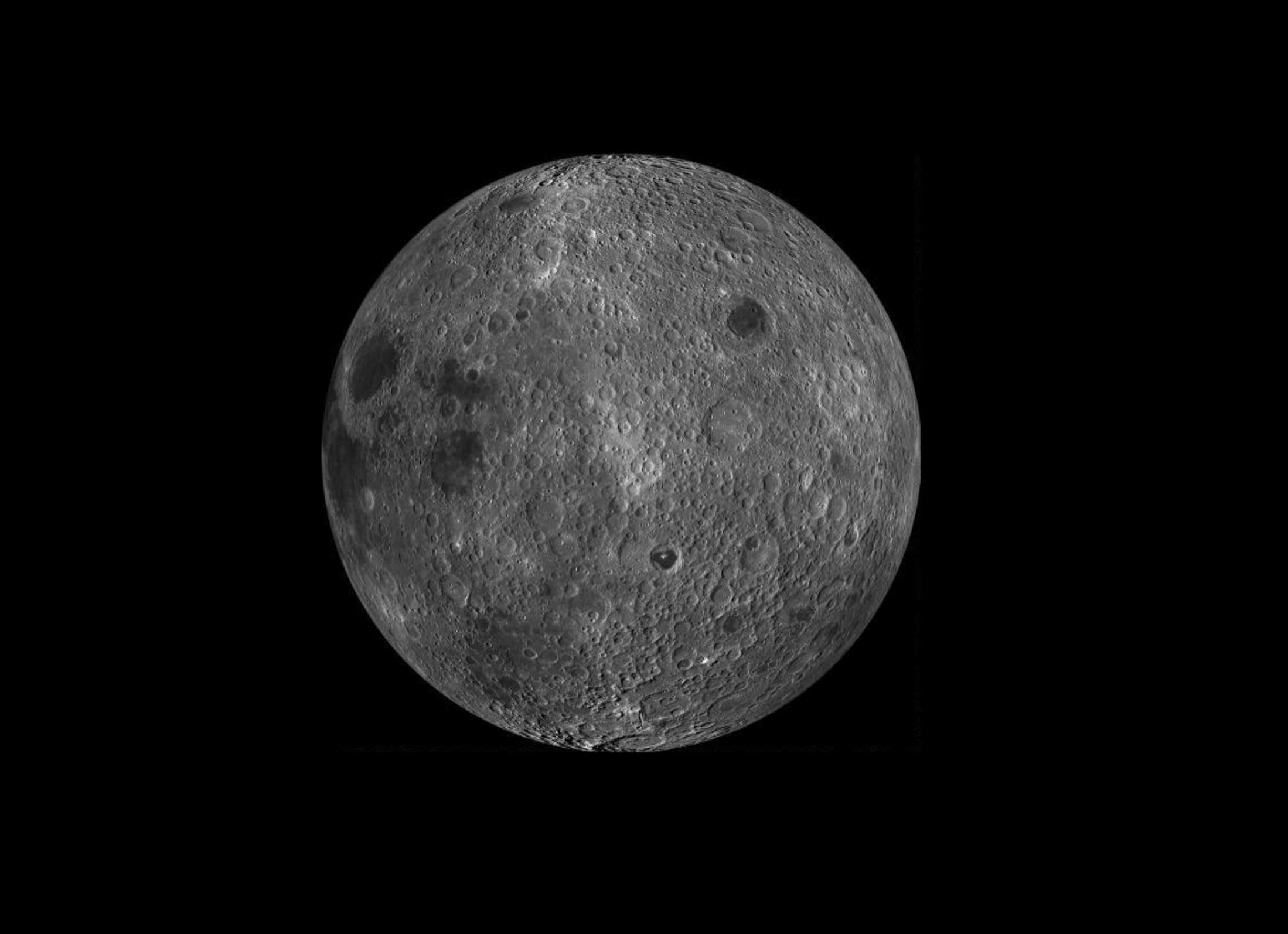 Far side of the moon photographed from 2009 to 2011