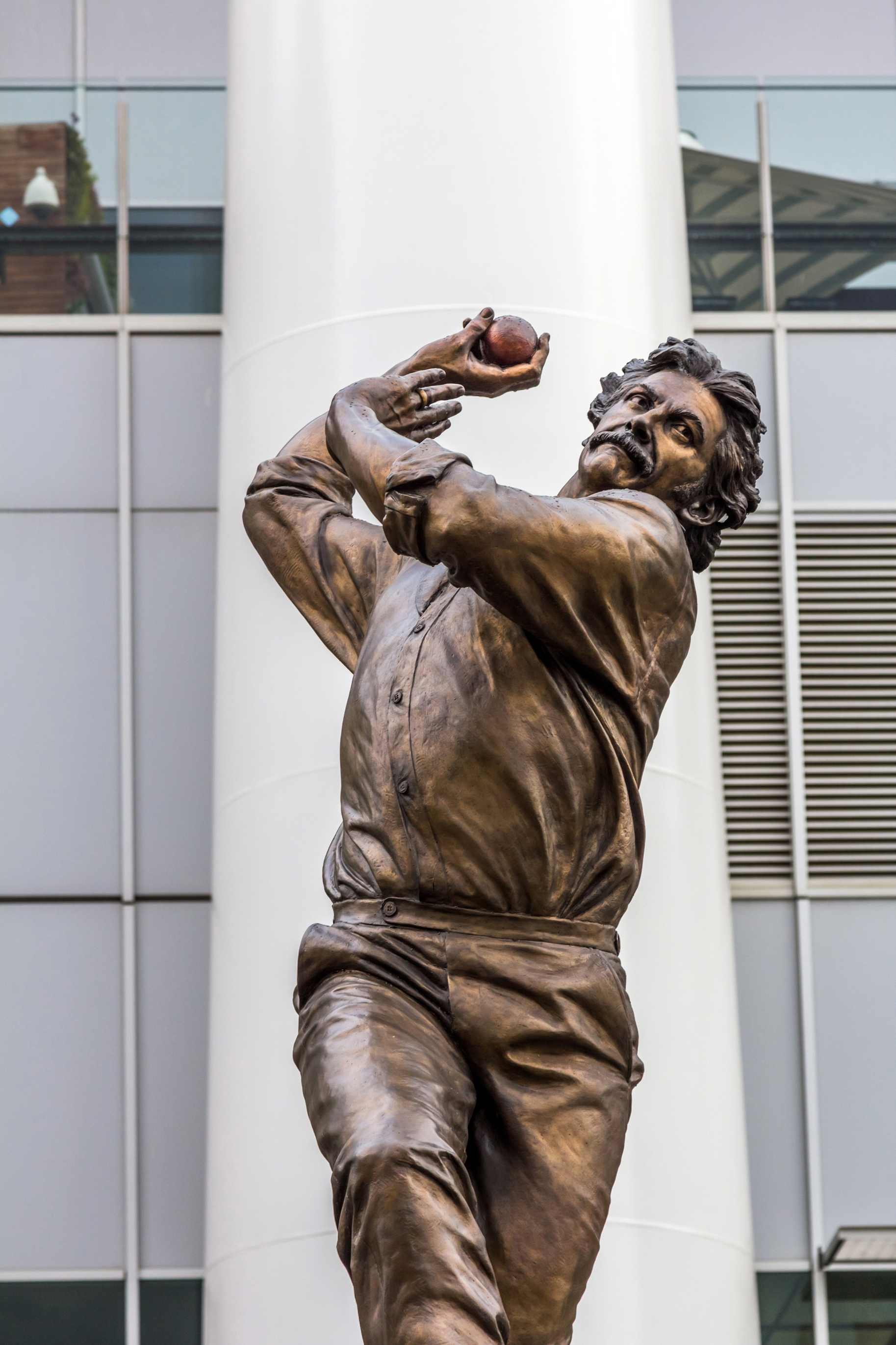 Statue of Australian cricket player Dennis Lillee