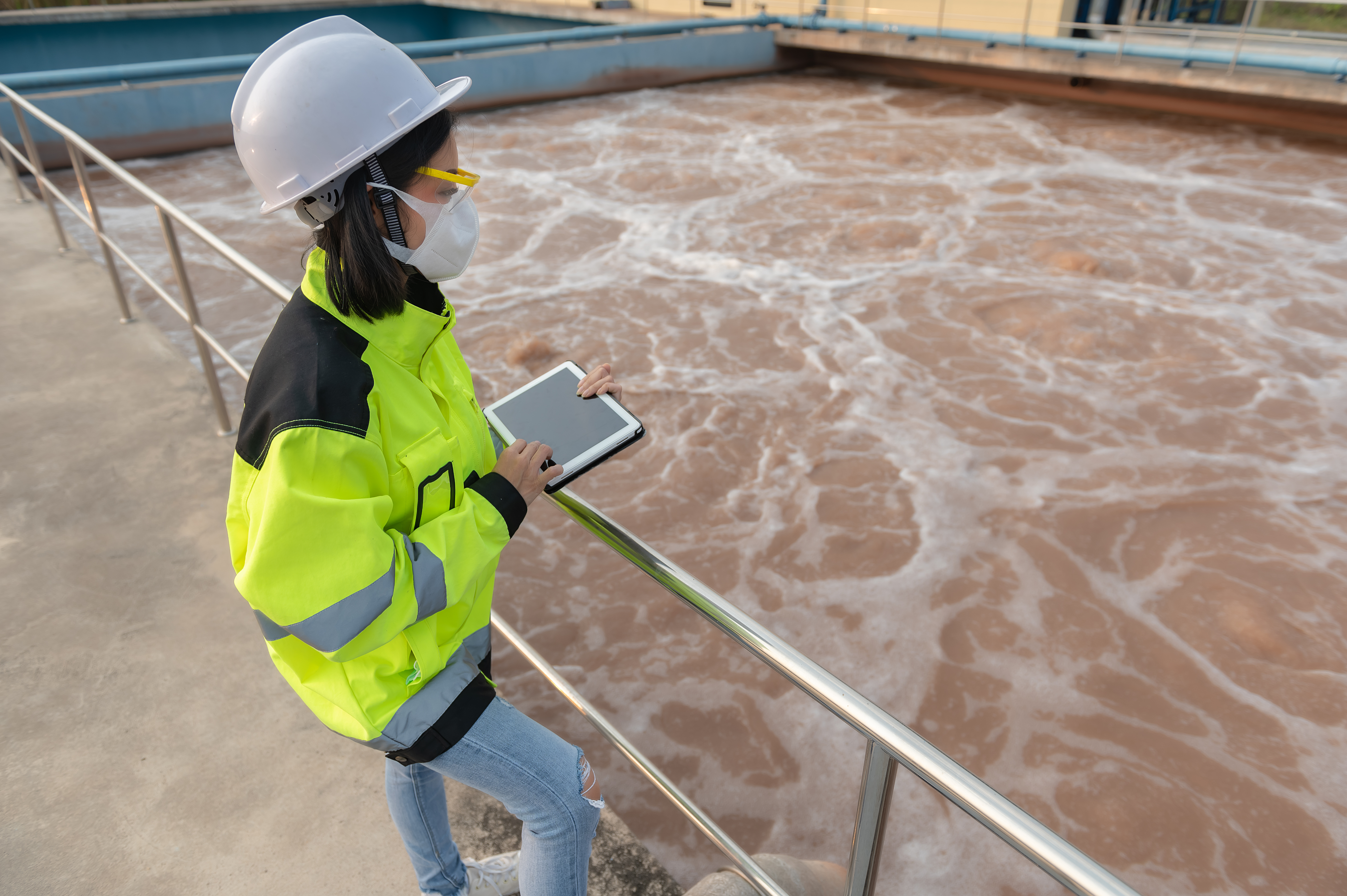 Engineer at a wastewater treatment plant