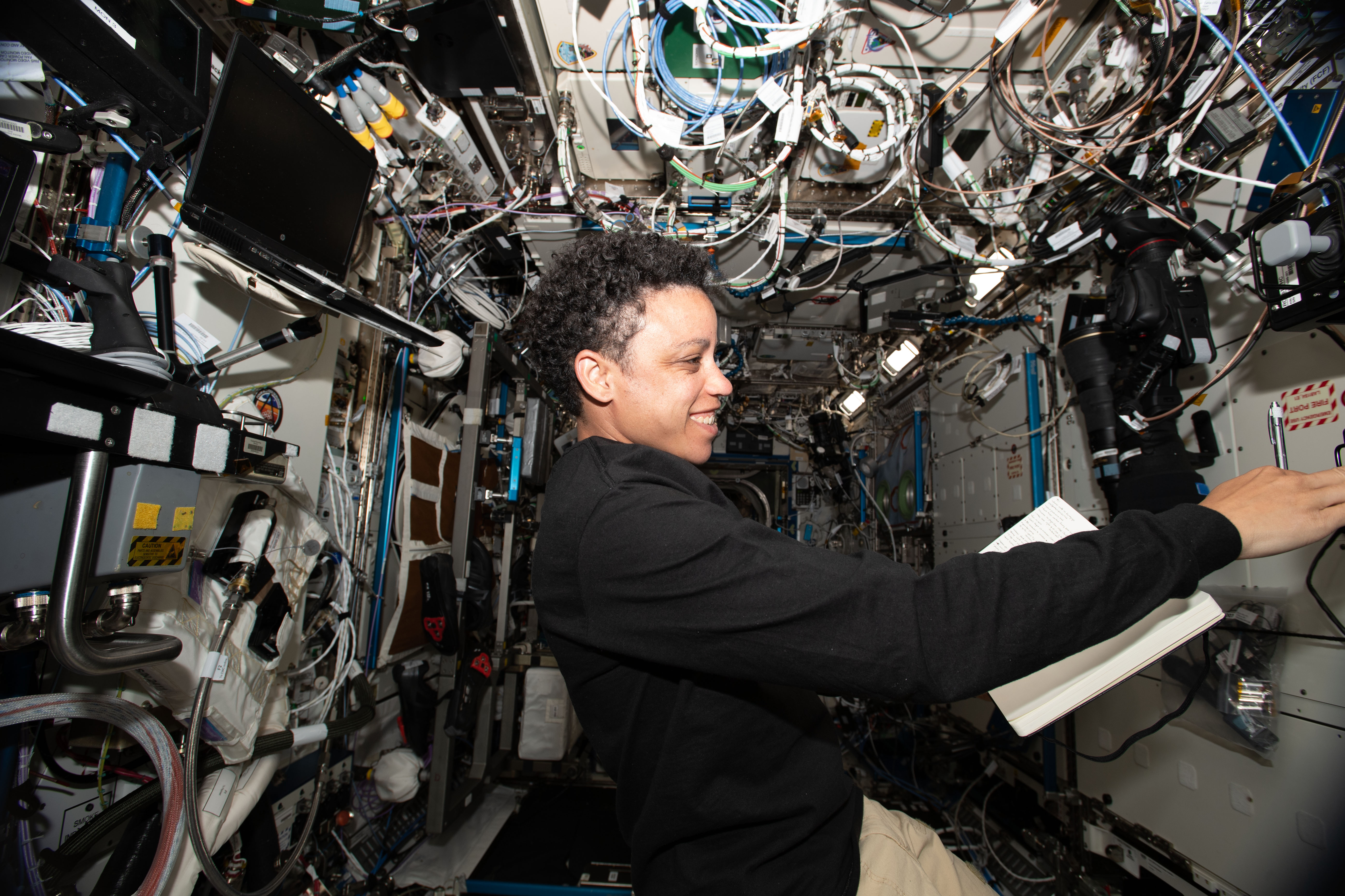 Jessica Watkins works aboard the International Space Station