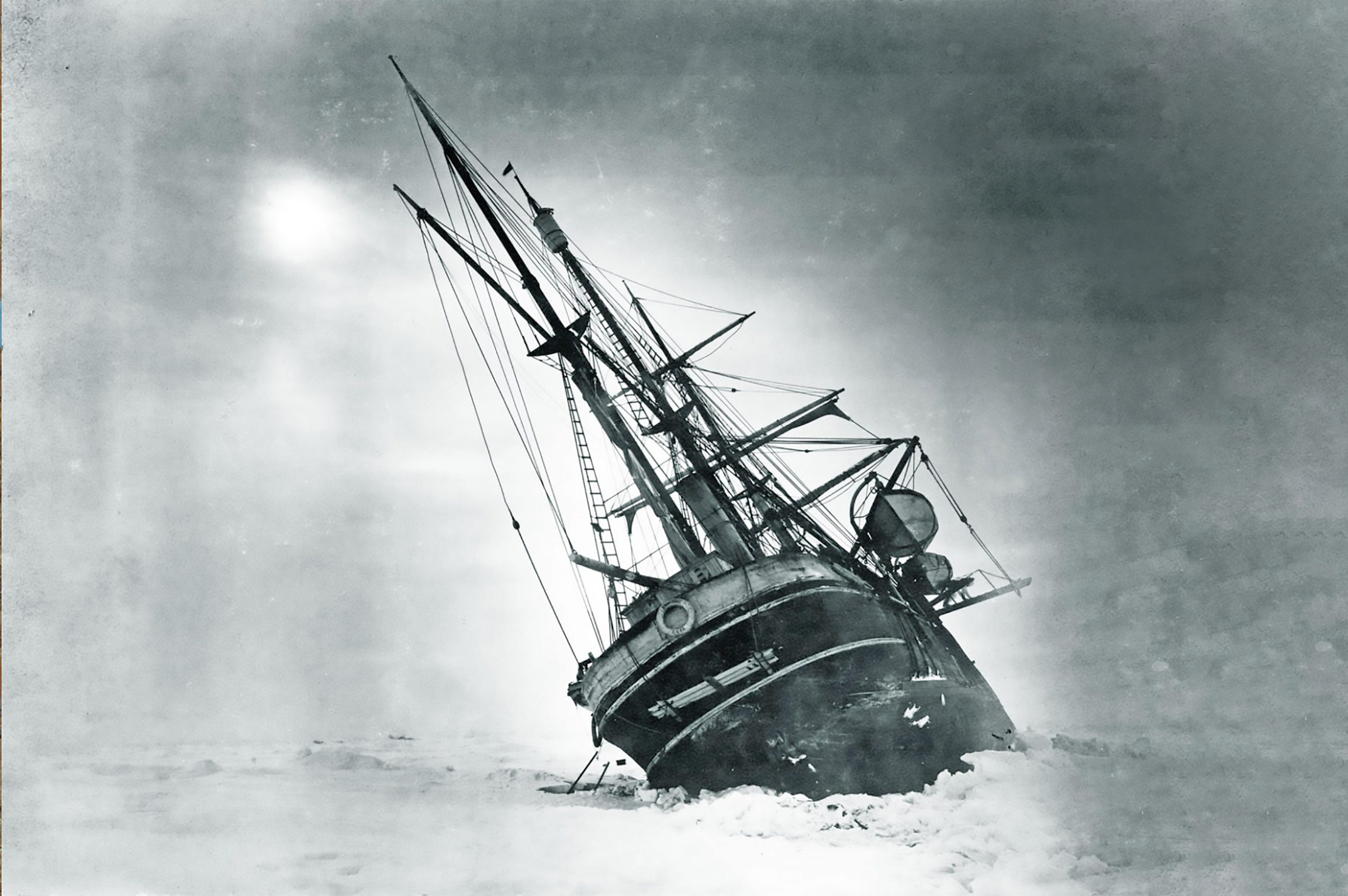 Shackleton's ship the Endurance trapped in ice