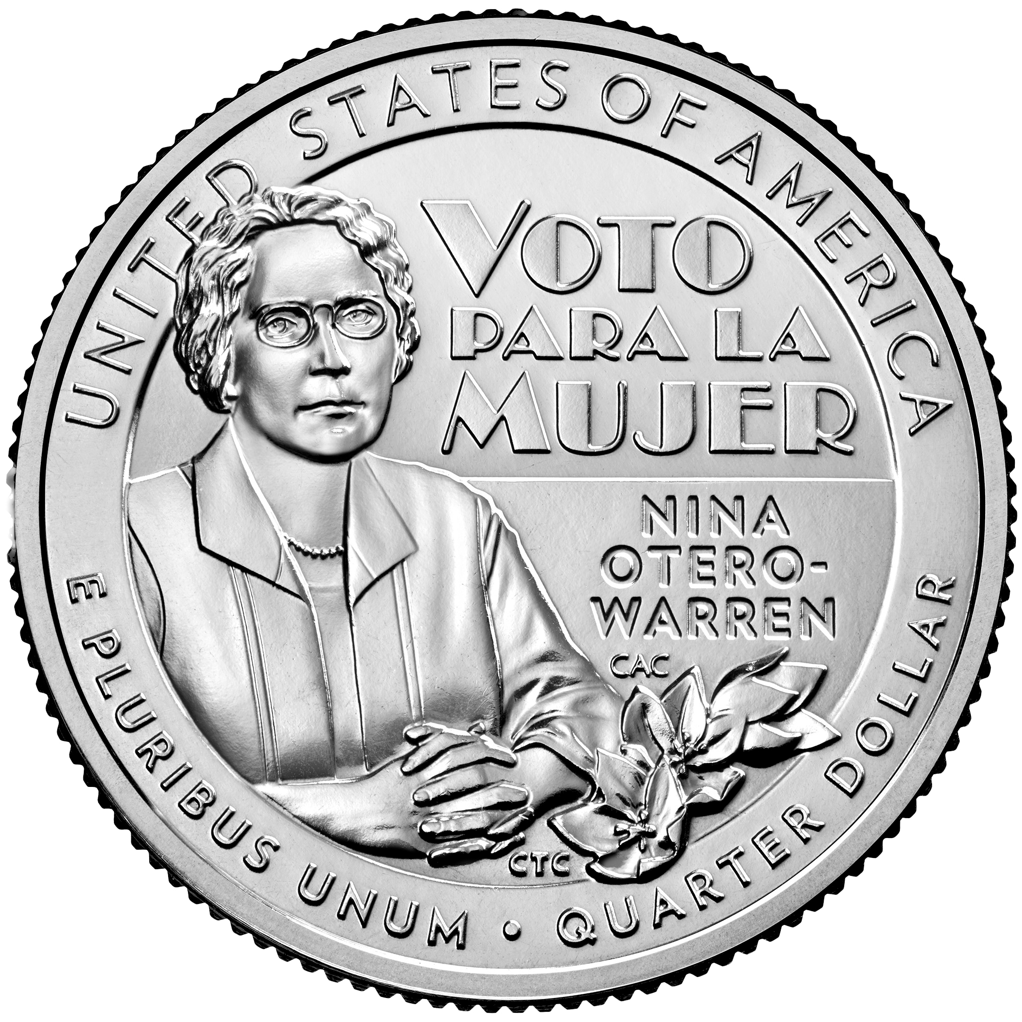 Hispanic American suffragist Nina Otero-Warren on a United States quarter