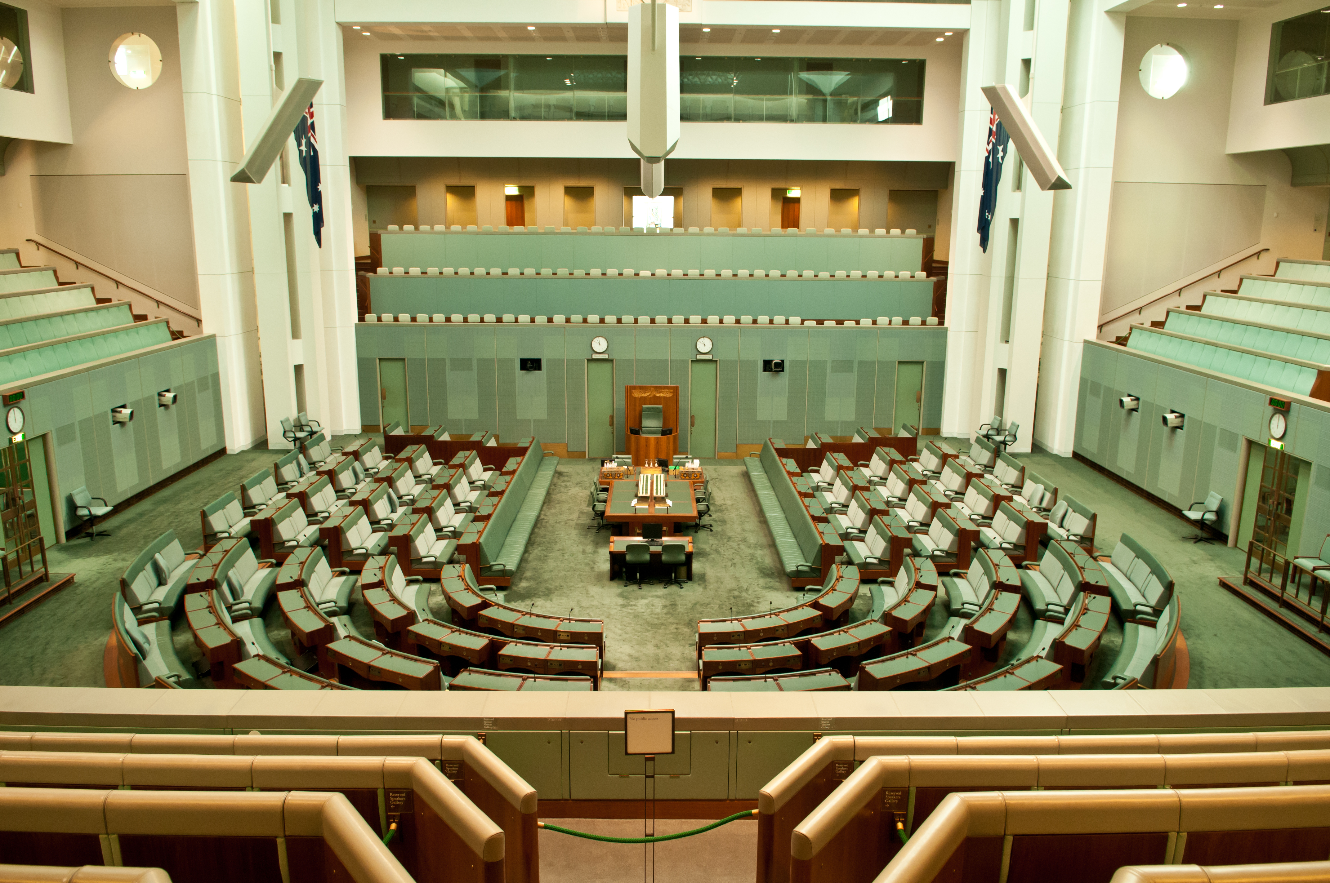 House of Representatives chamber of Parliament House in Canberra, Australia