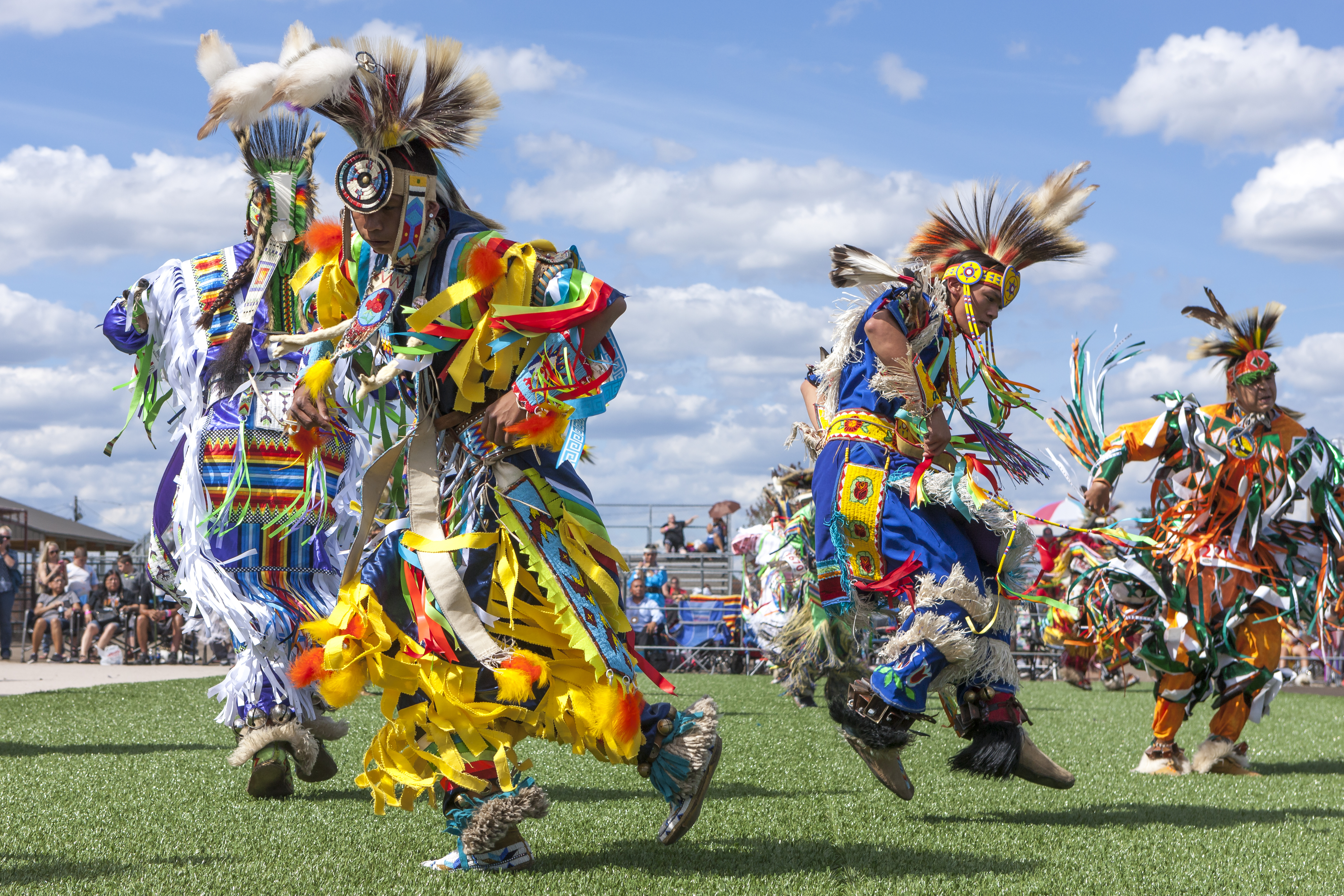 Dancers at an Indigenous (native) powwow gathering